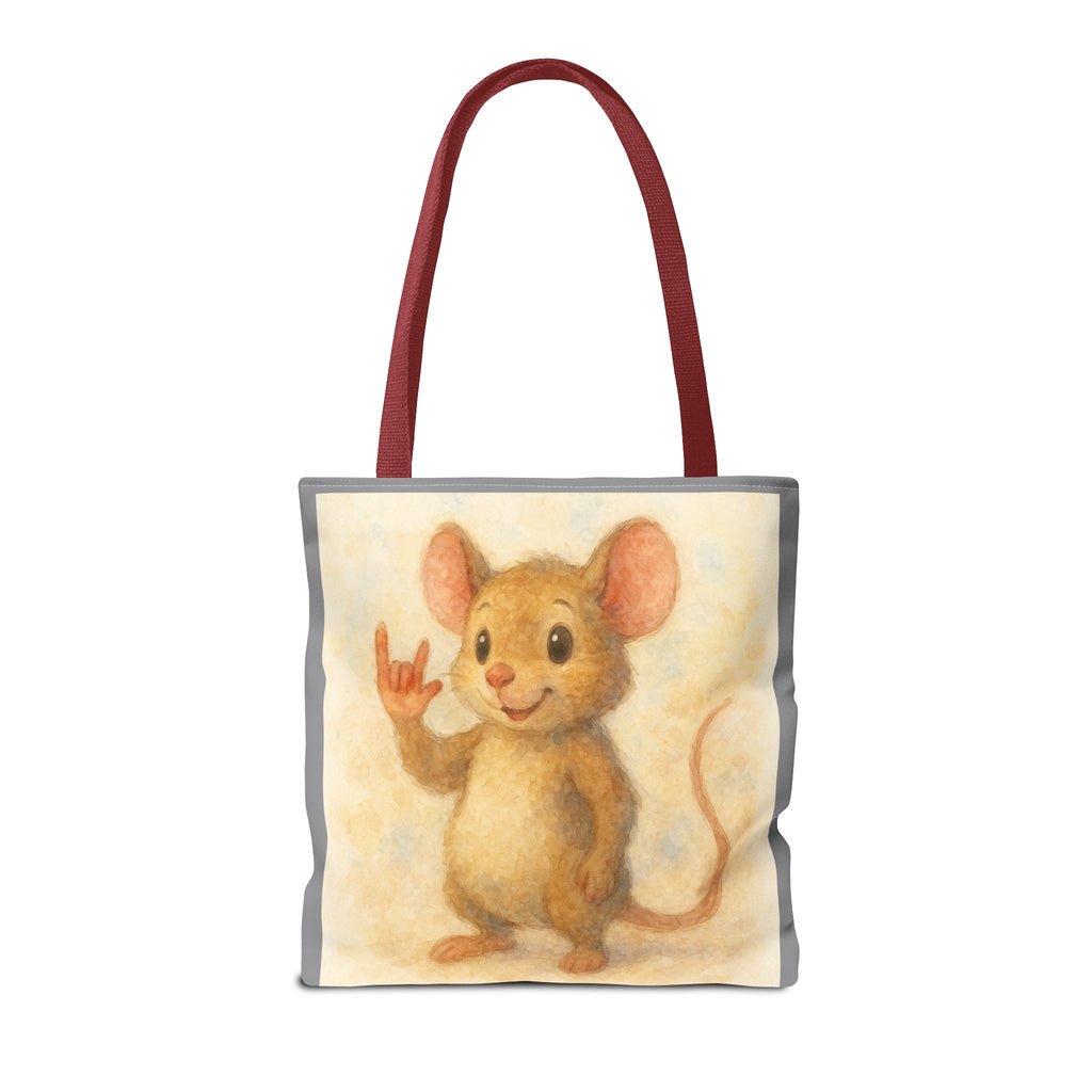 Tote Bag - Mouse 3 I Love You, Cute Animal Print, Carry-All Shoulder Bag, Reusable Shopping Tote, Gift for Animal Lovers
