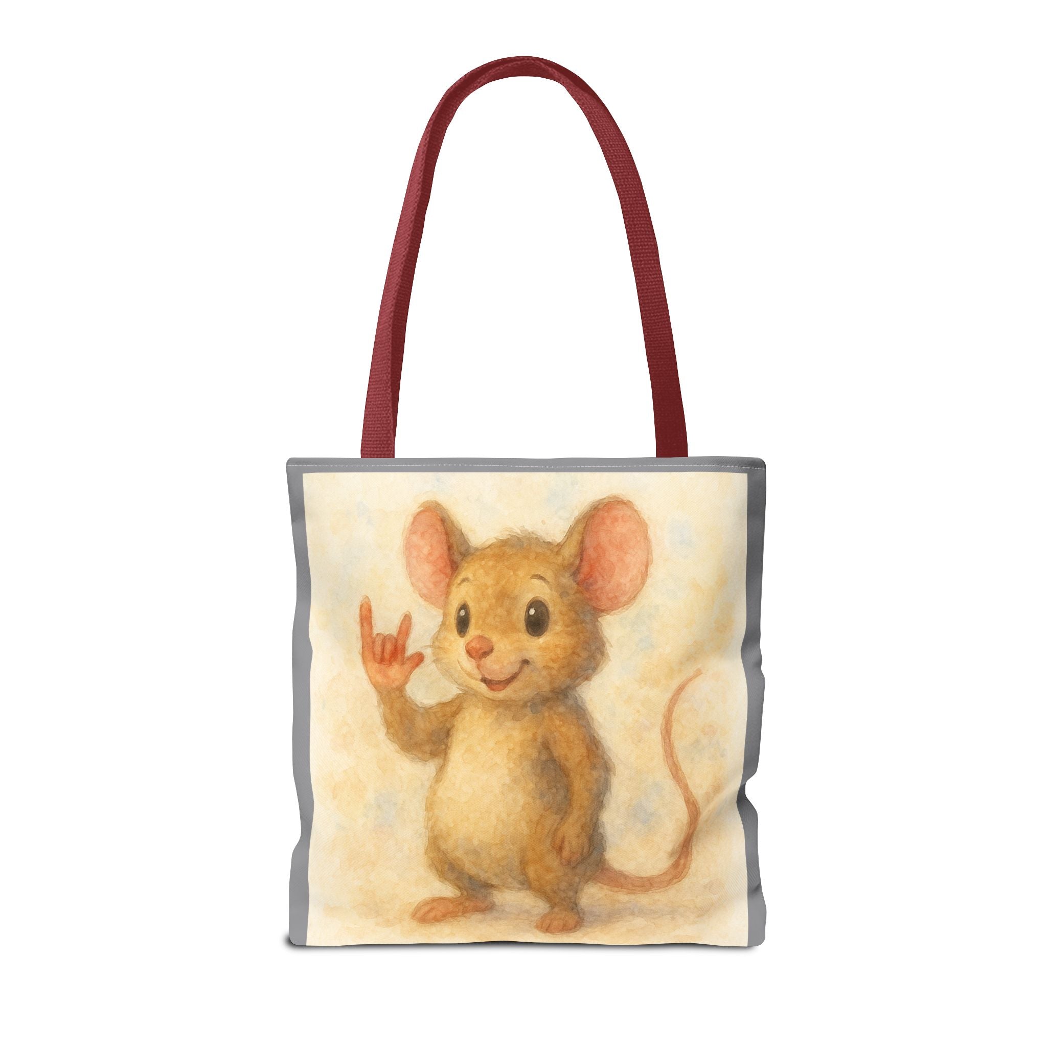 Tote Bag - Mouse 3 I Love You, Cute Animal Print, Carry-All Shoulder Bag, Reusable Shopping Tote, Gift for Animal Lovers