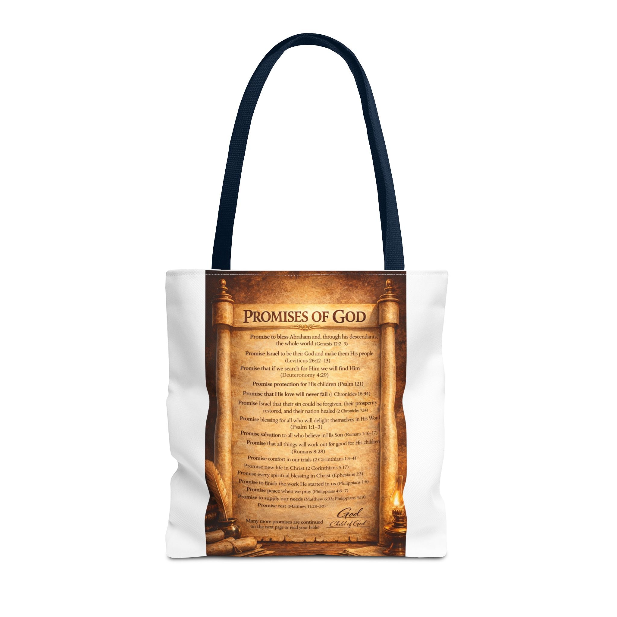 The Promises of God Tote Bag | Scripture Faith Design