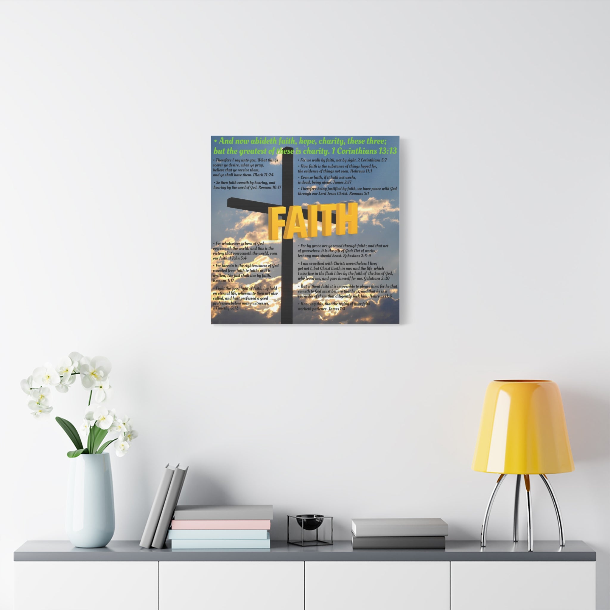 Faith Set 1 of 3 Canvas Art, Stretched Canvas Print Wall Decor, Unique Gift Idea