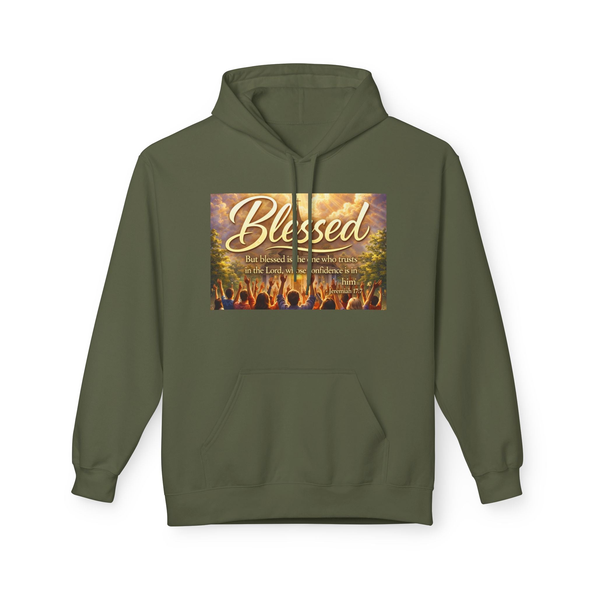 Blessed Worship Scene Hoodie | Christian Faith Sunrise Praise