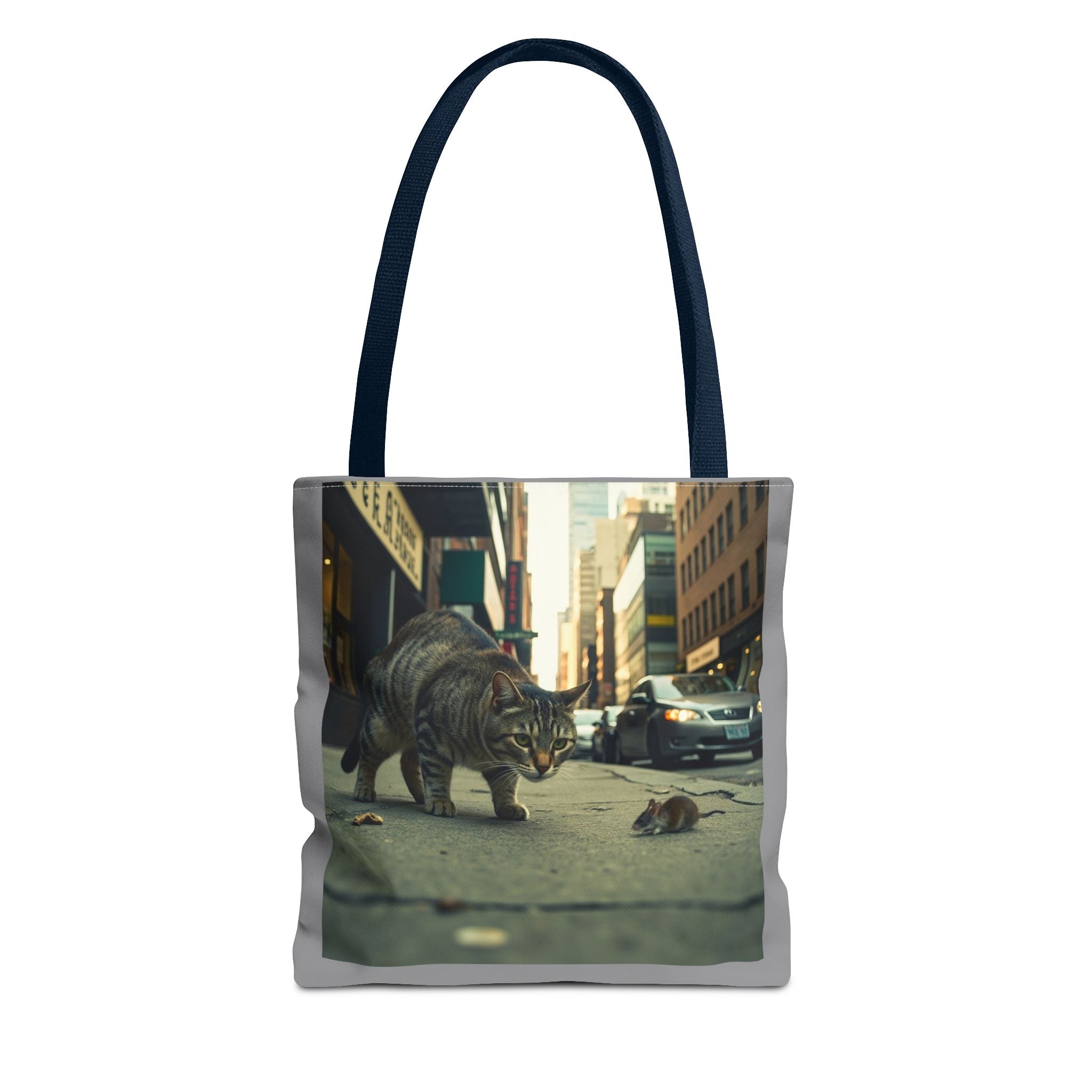 Cat and Mouse Tote Bag, Kitty Tote, Animal Print Bag, Cute Carryall, Canvas Shoulder Bag, Cat Lover Gift