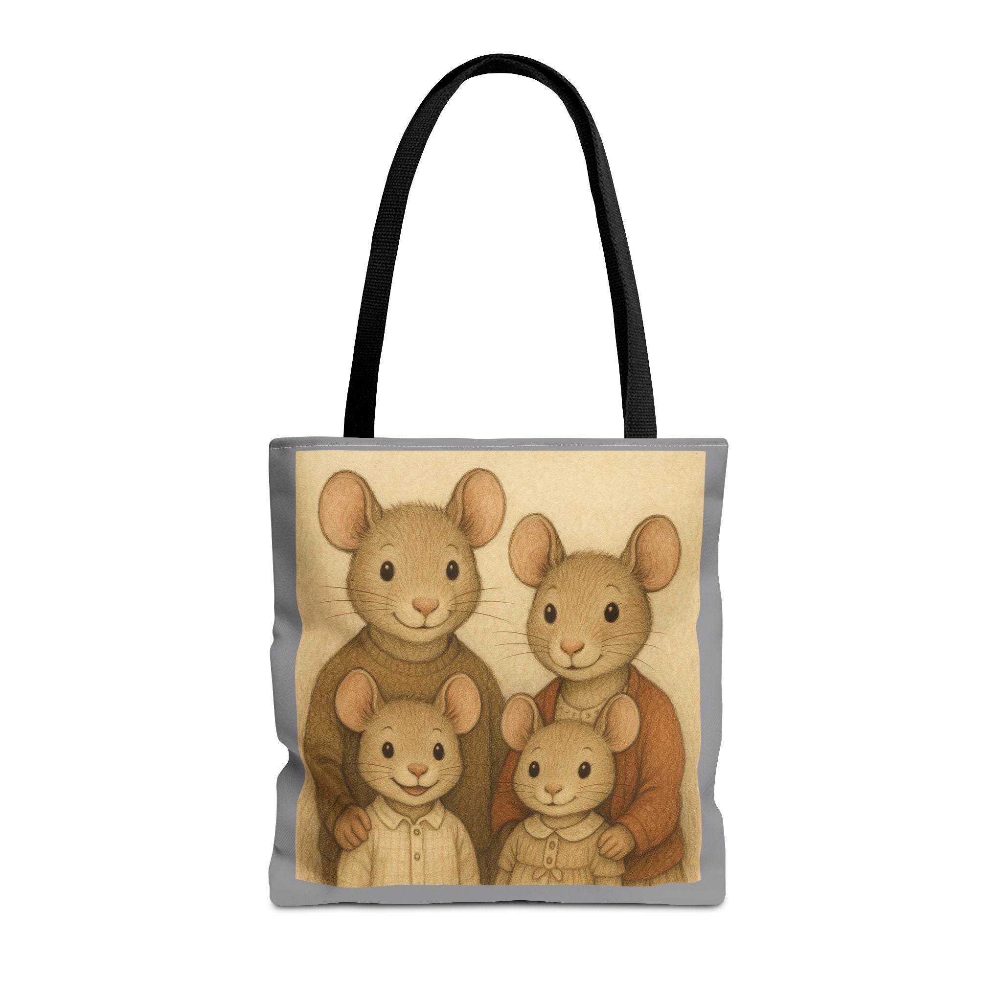 Tote Bag - Mouse Family, Cute Animal Print, Carry-All Shoulder Bag, Reusable Shopping Tote, Gift for Animal Lovers