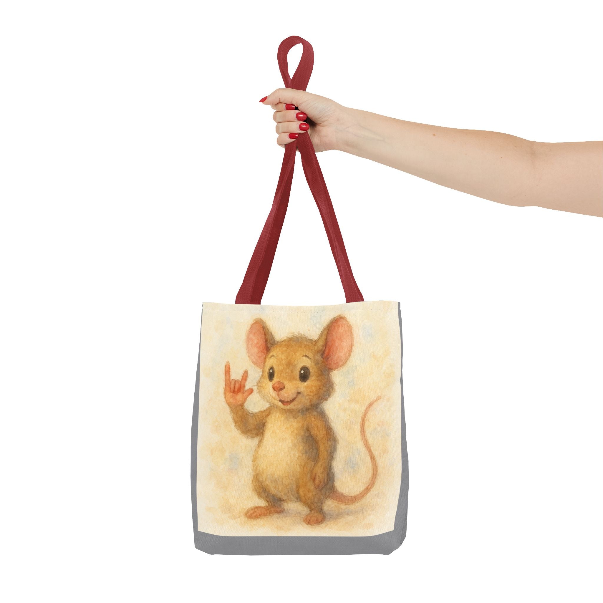 Tote Bag - Mouse 3 I Love You, Cute Animal Print, Carry-All Shoulder Bag, Reusable Shopping Tote, Gift for Animal Lovers