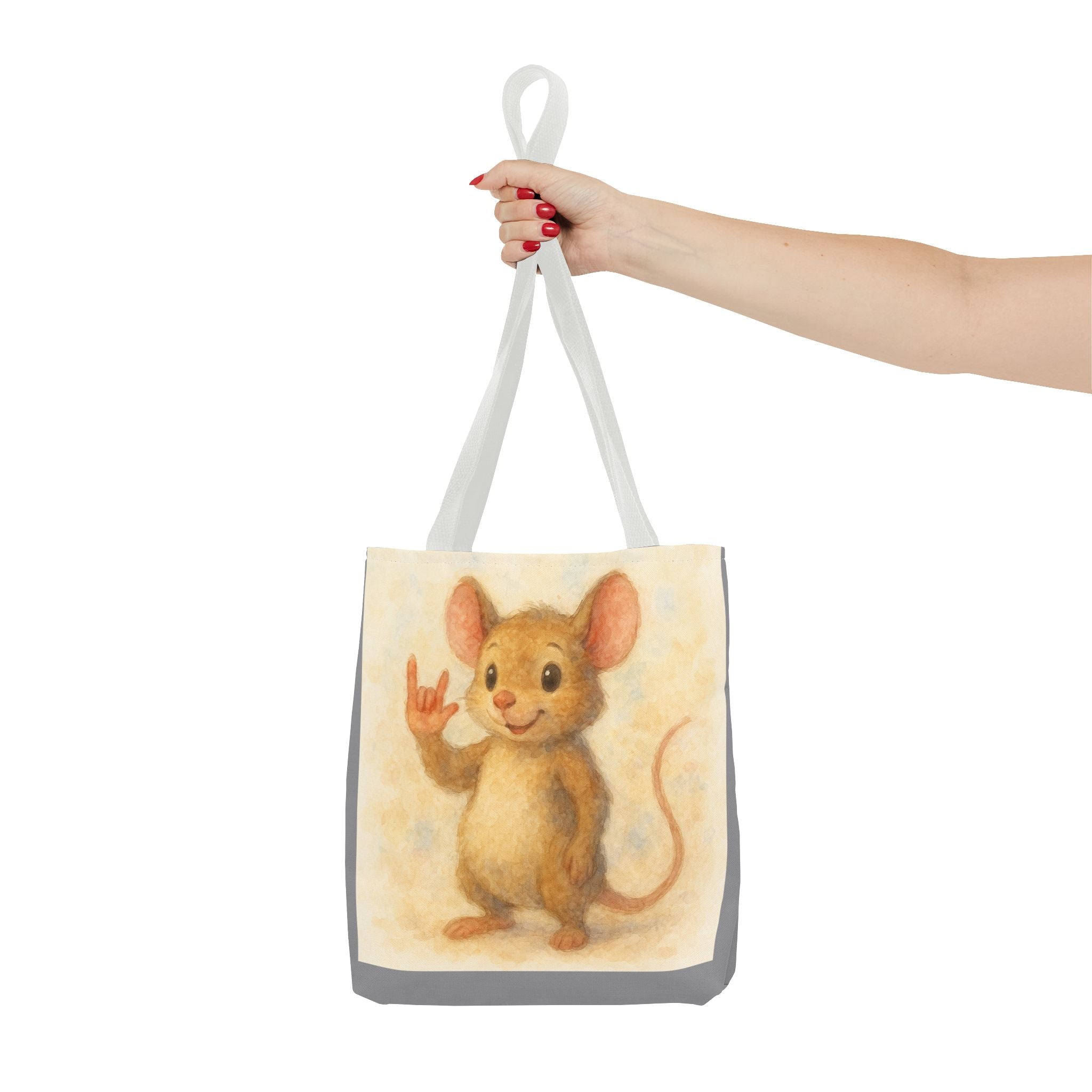 Tote Bag - Mouse 3 I Love You, Cute Animal Print, Carry-All Shoulder Bag, Reusable Shopping Tote, Gift for Animal Lovers