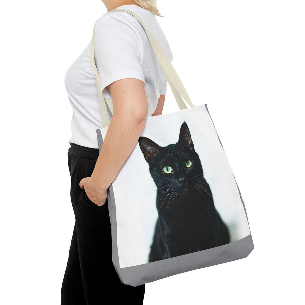Tote Bag - Black Cat, Carry-All Shoulder Bag, Reusable Shopping Tote, Gift for Animal Lovers