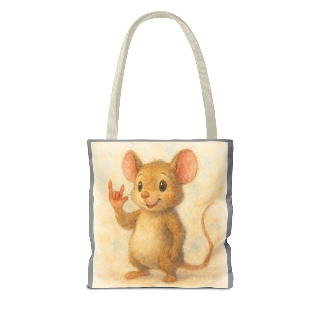Tote Bag - Mouse 3 I Love You, Cute Animal Print, Carry-All Shoulder Bag, Reusable Shopping Tote, Gift for Animal Lovers