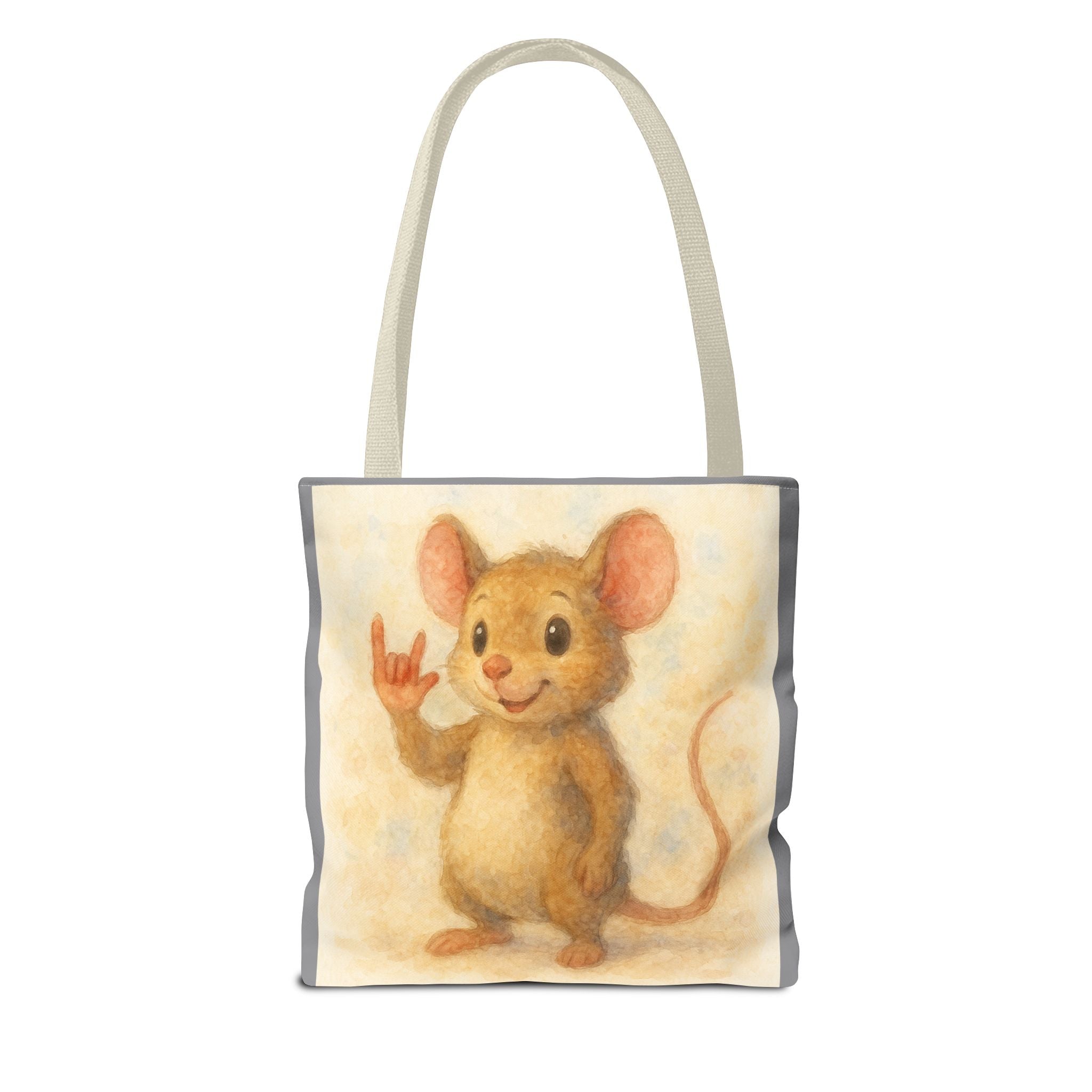 Tote Bag - Mouse 3 I Love You, Cute Animal Print, Carry-All Shoulder Bag, Reusable Shopping Tote, Gift for Animal Lovers