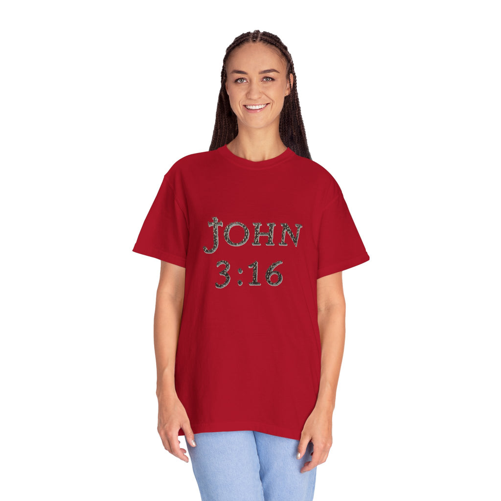 John 3:16 Scripture Cross T-shirt (Ver. 1) | Christian Bible Verse Tee