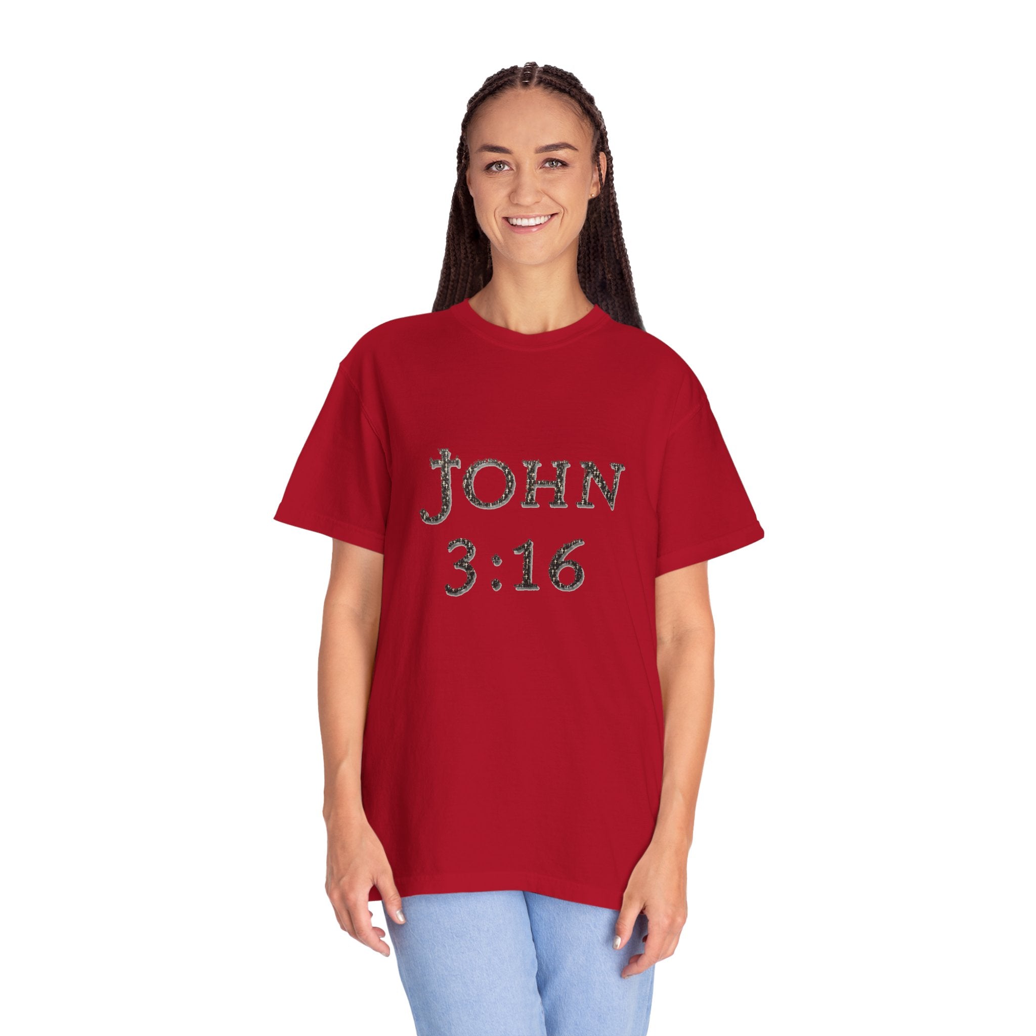John 3:16 Scripture Cross T-shirt (Ver. 1) | Christian Bible Verse Tee