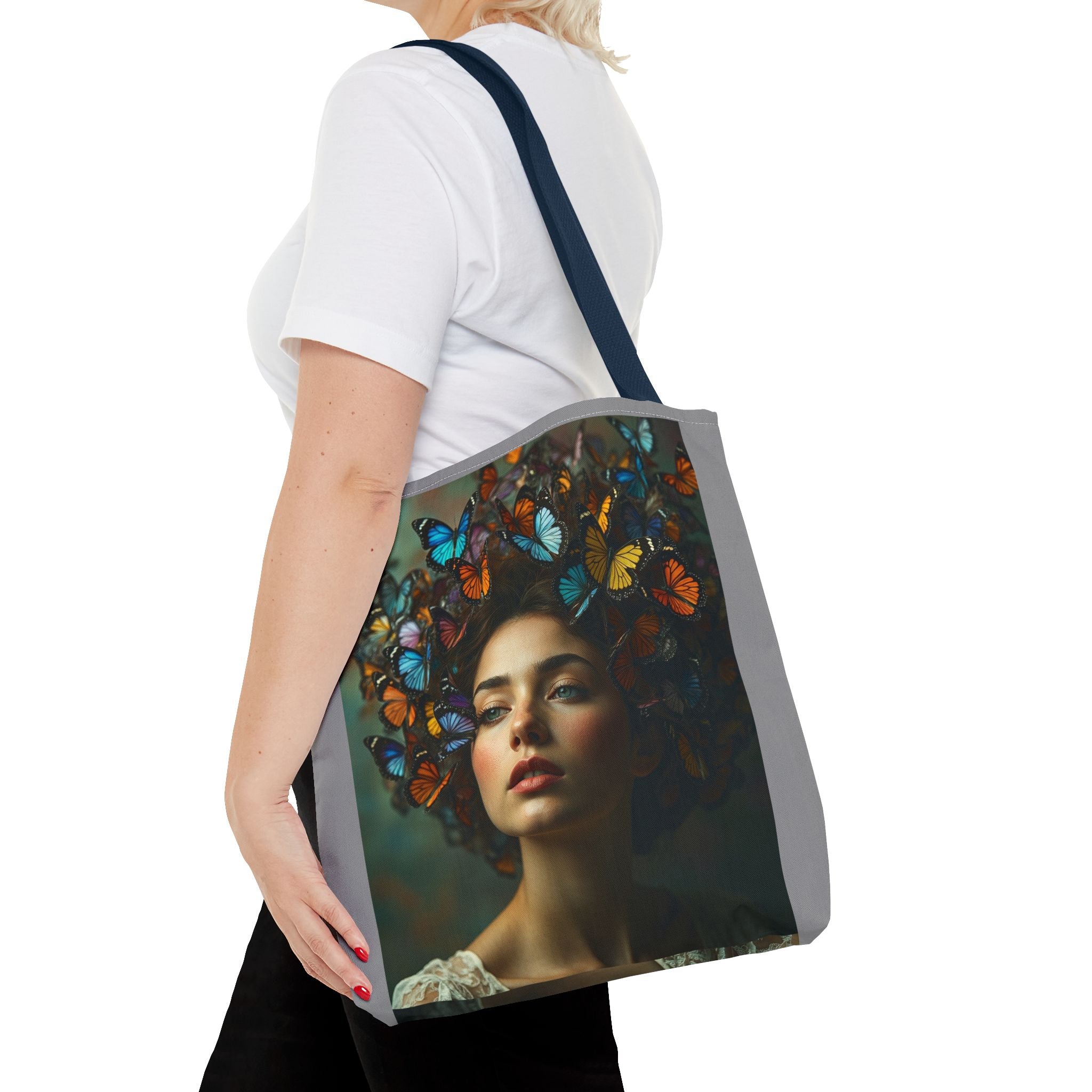 Tote Bag - Butterfly Hair, Carry-All Shoulder Bag, Reusable Shopping Tote, Gift for Animal Lovers