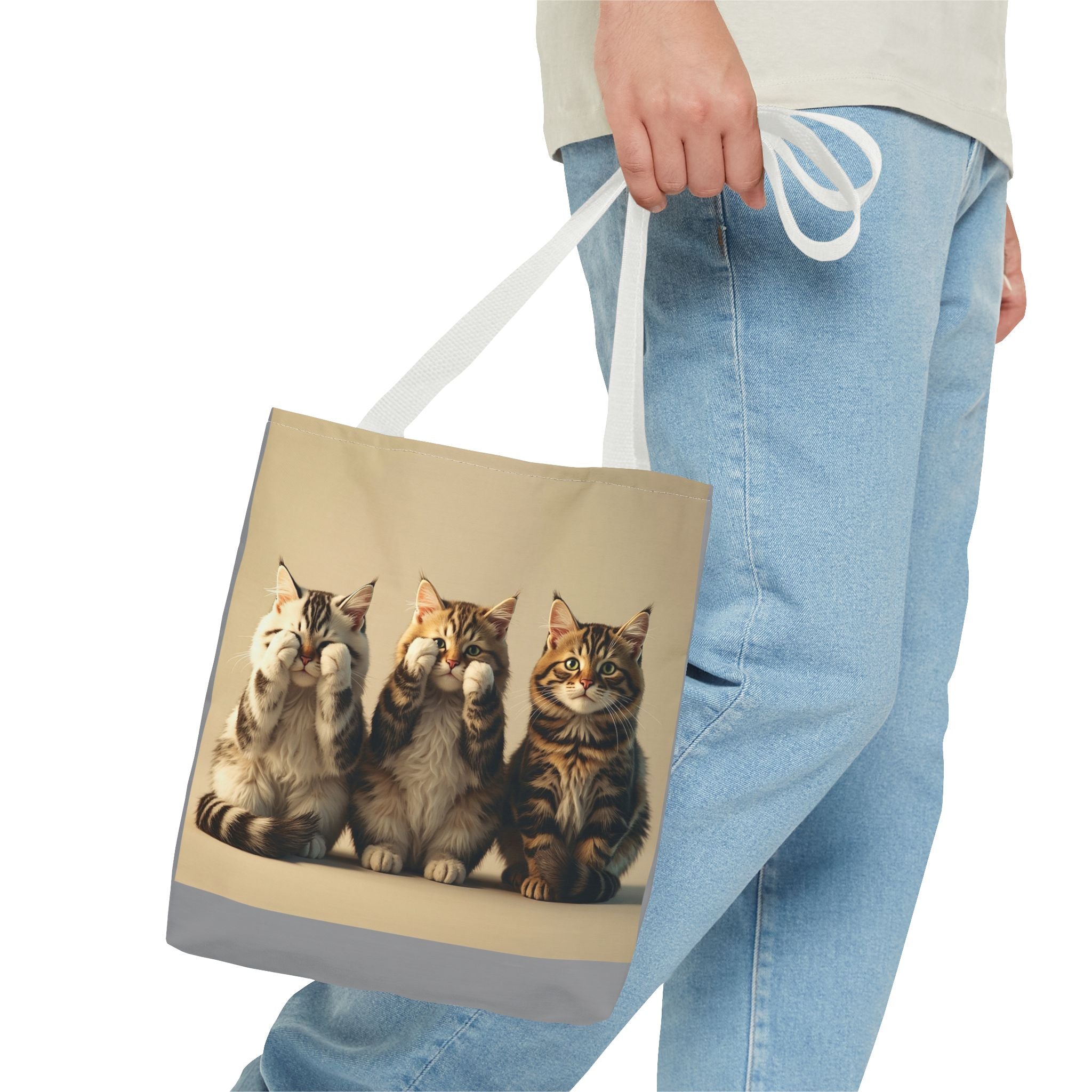 Tote Bag - Three Cats, Carry-All Shoulder Bag, Reusable Shopping Tote, Gift for Animal Lovers