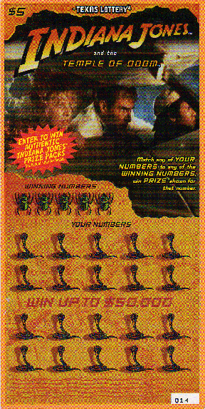 Indiana Jones (4 Ticket Set) Sample Void #1060
