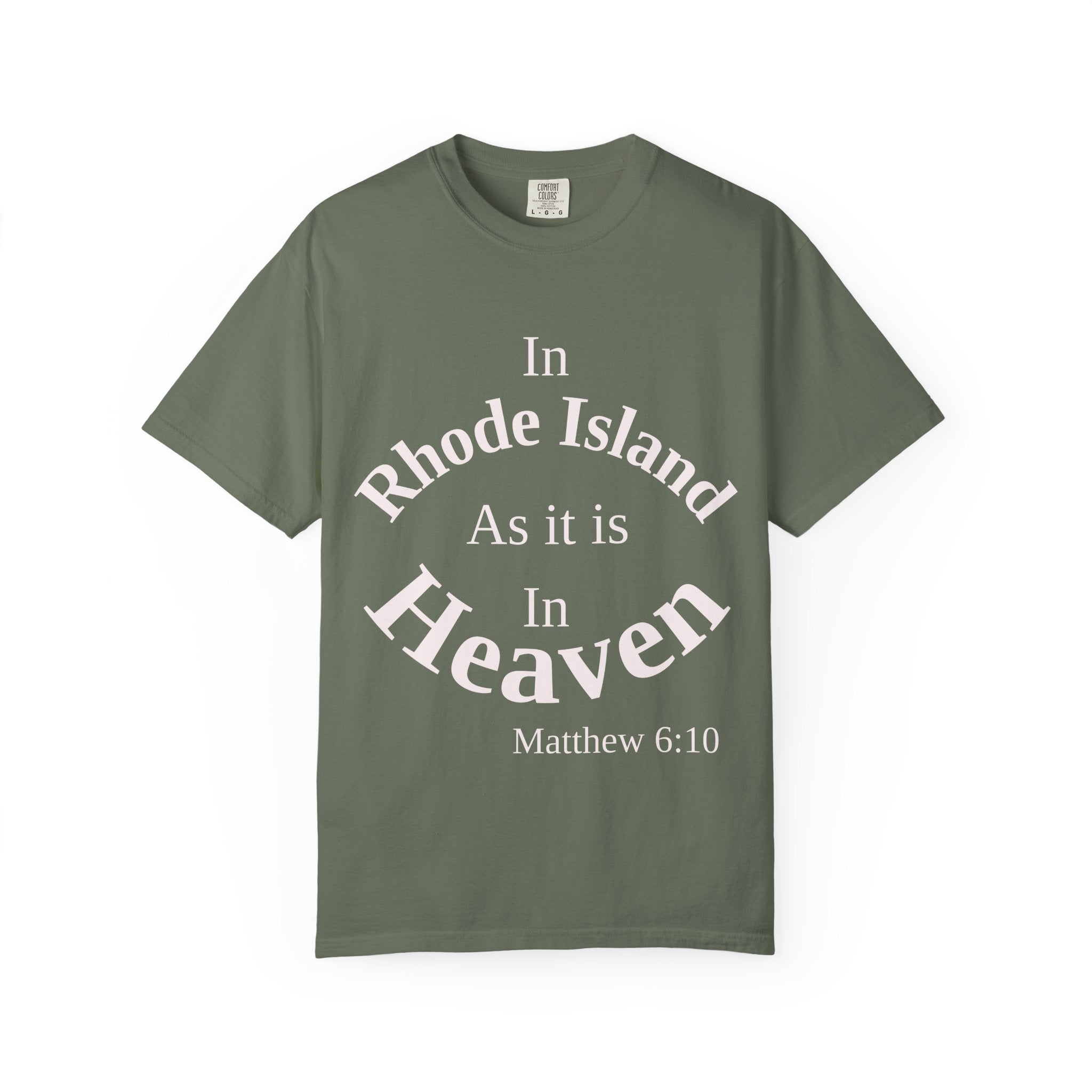 Rhode Island Unisex T-Shirt, Matthew 6:10 Faith Apparel, Everyday Inspiration Tee, Home State Love Christian Clothing