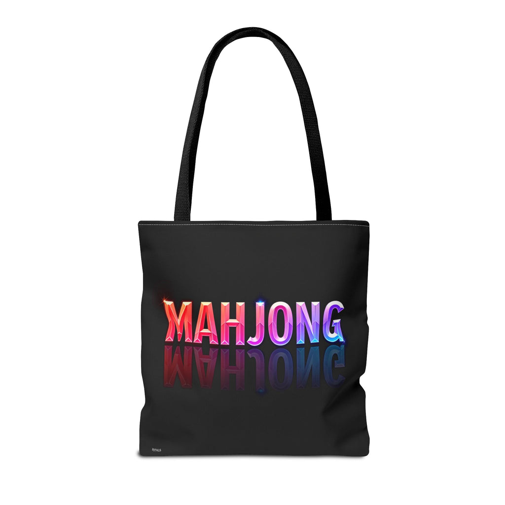 Black Mahjong Tiles Tote Bag | All-Over Print Tote