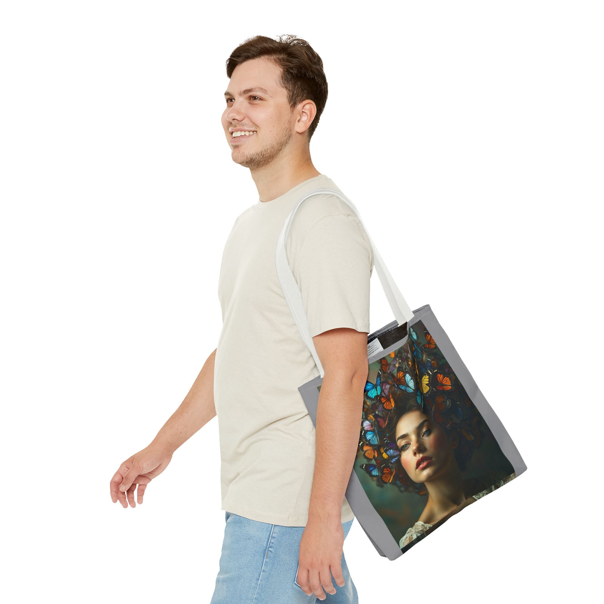 Tote Bag - Butterfly Hair, Carry-All Shoulder Bag, Reusable Shopping Tote, Gift for Animal Lovers