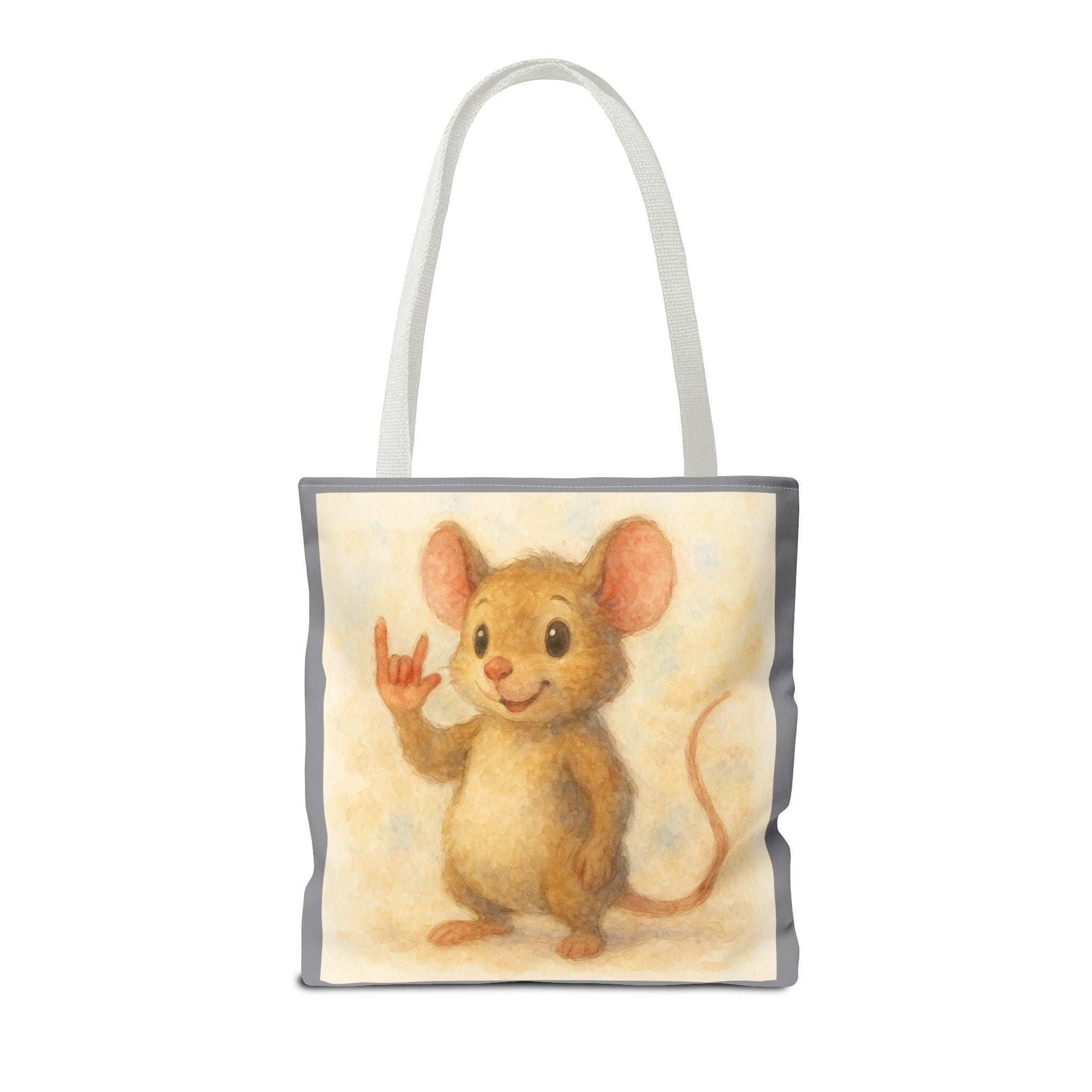 Tote Bag - Mouse 3 I Love You, Cute Animal Print, Carry-All Shoulder Bag, Reusable Shopping Tote, Gift for Animal Lovers