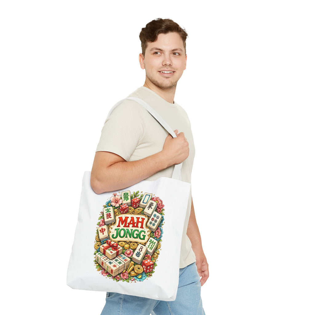 White American Mahjongg Tiles Tote Bag | All-Over Print Tote