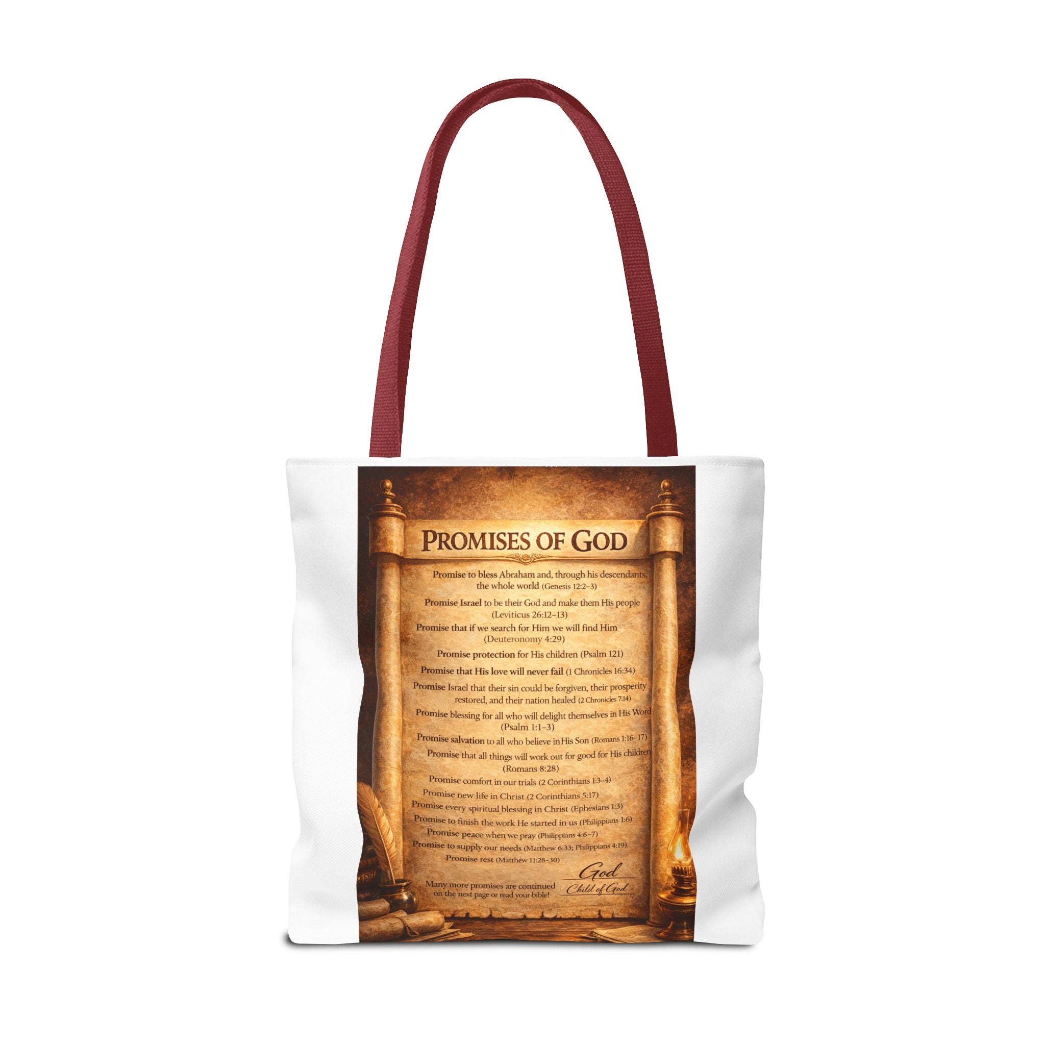 The Promises of God Tote Bag | Scripture Faith Design