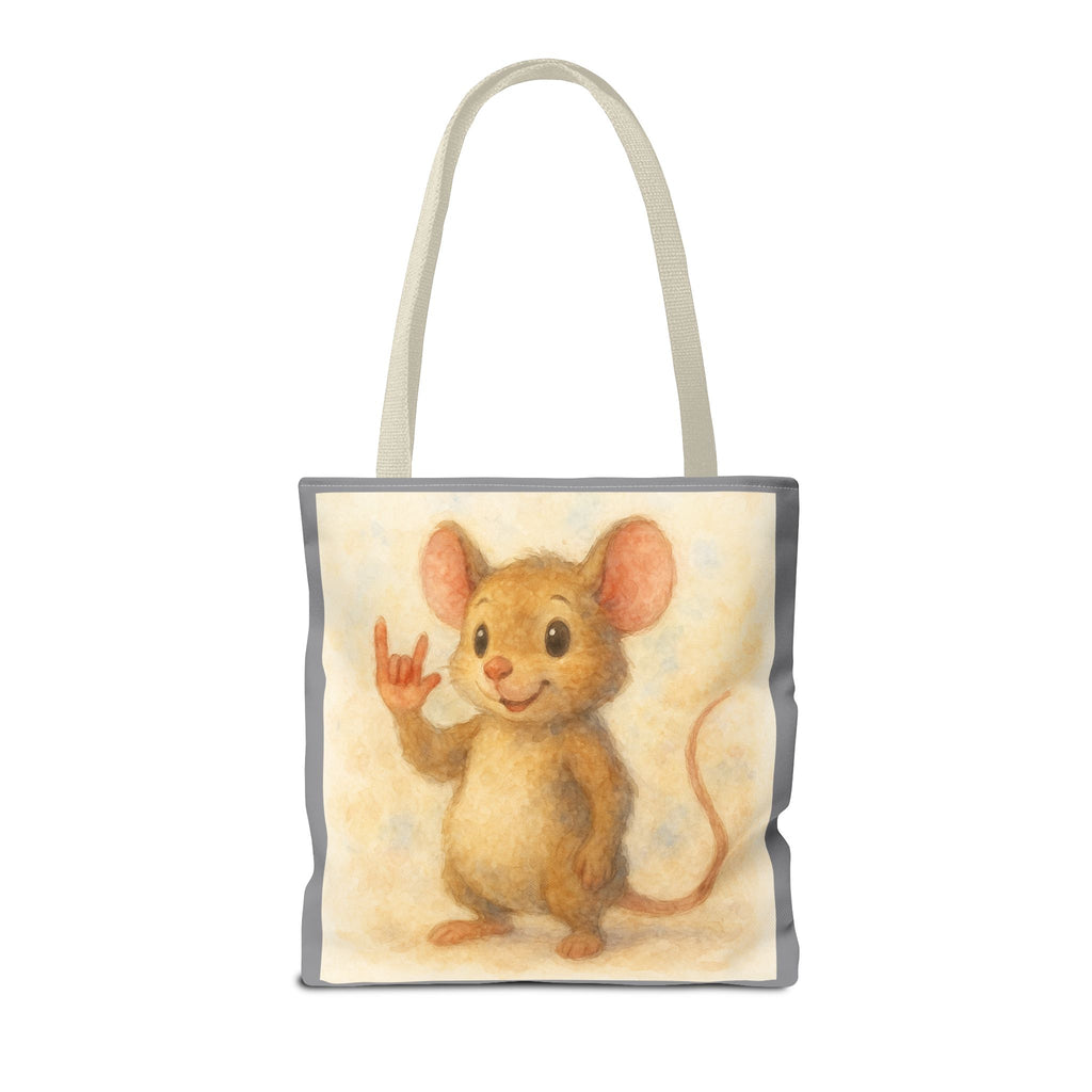 Tote Bag - Mouse 3 I Love You, Cute Animal Print, Carry-All Shoulder Bag, Reusable Shopping Tote, Gift for Animal Lovers