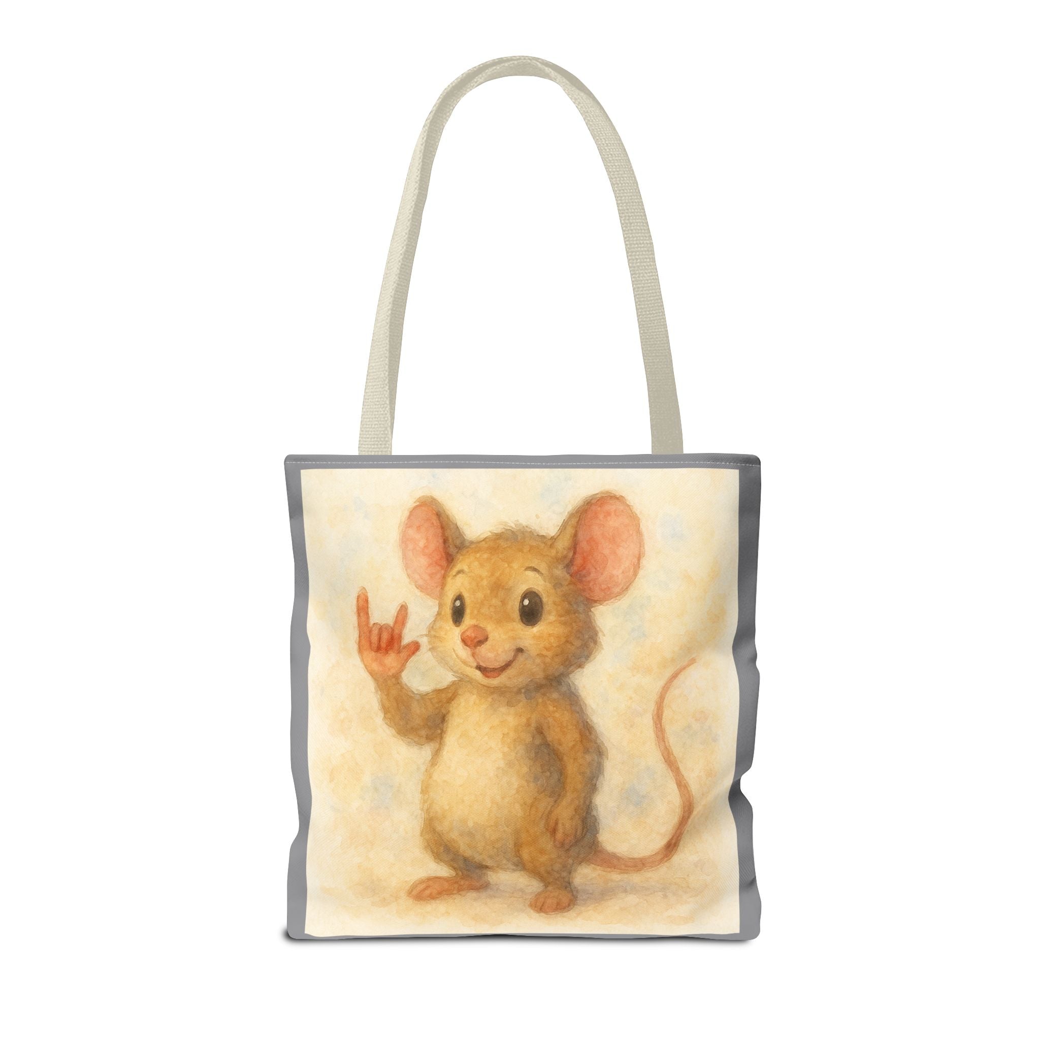 Tote Bag - Mouse 3 I Love You, Cute Animal Print, Carry-All Shoulder Bag, Reusable Shopping Tote, Gift for Animal Lovers