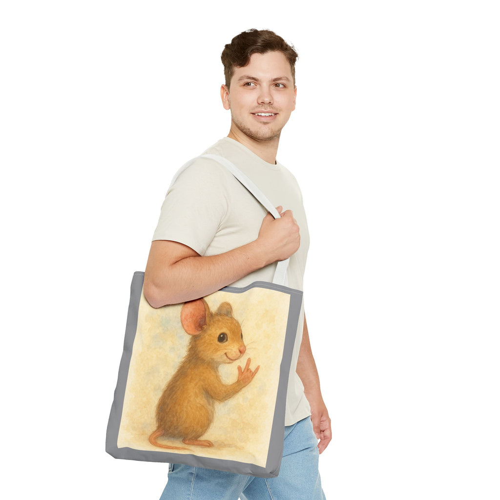 Tote Bag - Mouse 2 I Love You, Cute Animal Print, Carry-All Shoulder Bag, Reusable Shopping Tote, Gift for Animal Lovers