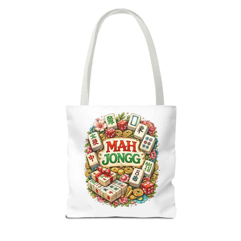 Personalize White American Mahjongg Tiles Tote Bag | All-Over Print Tote