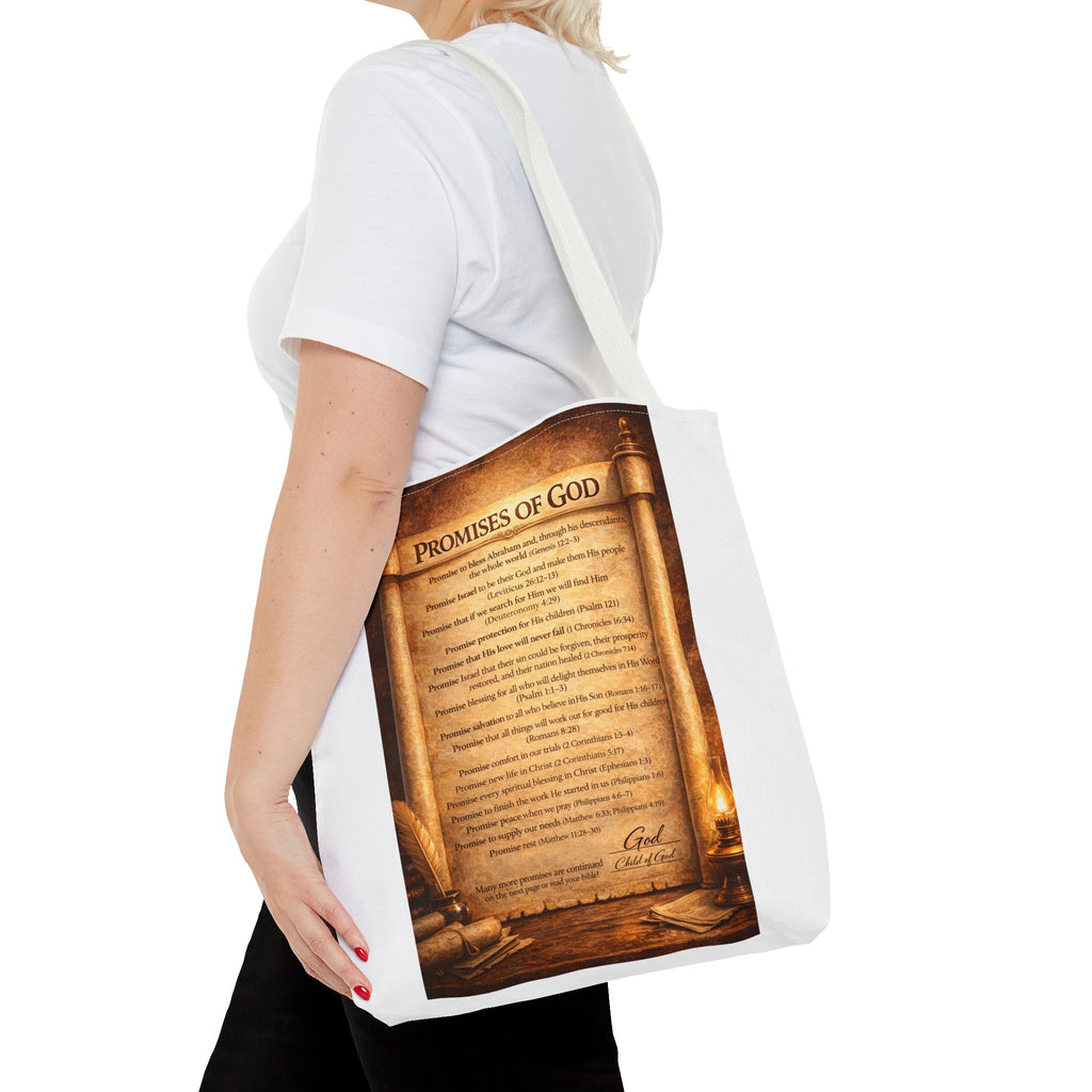 The Promises of God Tote Bag | Scripture Faith Design