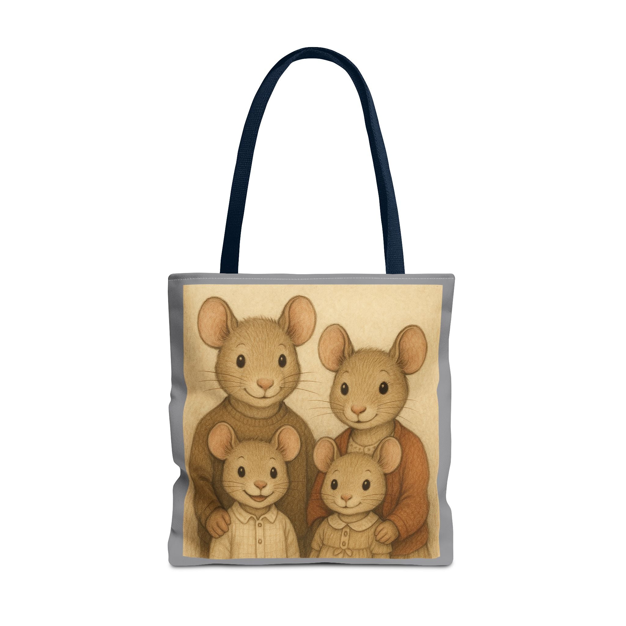Tote Bag - Mouse Family, Cute Animal Print, Carry-All Shoulder Bag, Reusable Shopping Tote, Gift for Animal Lovers