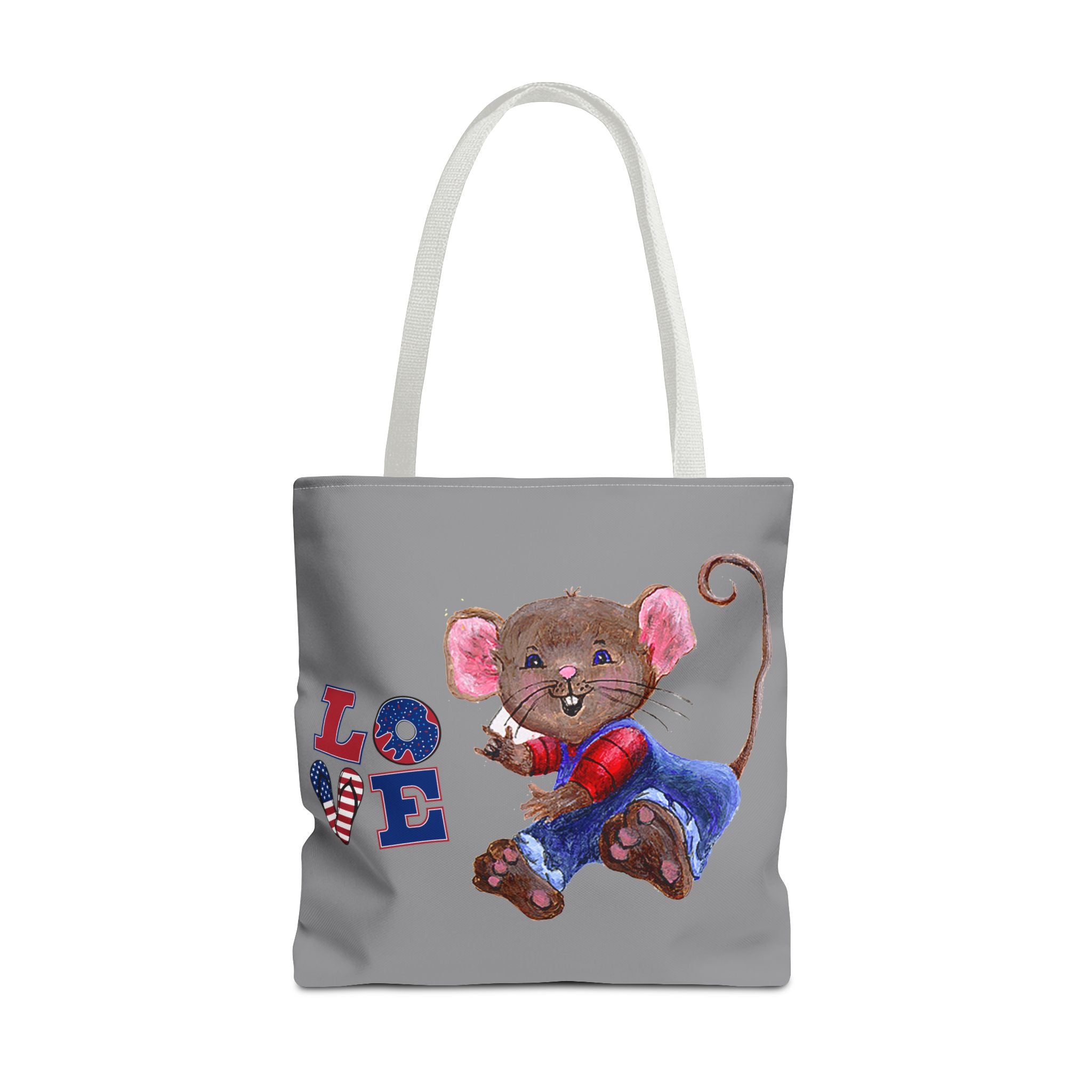 I Love You Mouse Patriotic LOVE Tote Bag | Mouse 2 | All-Over Print