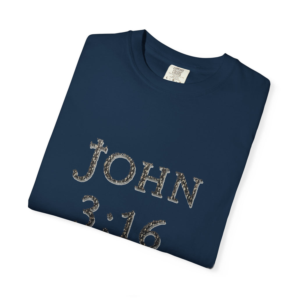 John 3:16 Scripture Cross T-shirt (Ver. 1) | Christian Bible Verse Tee