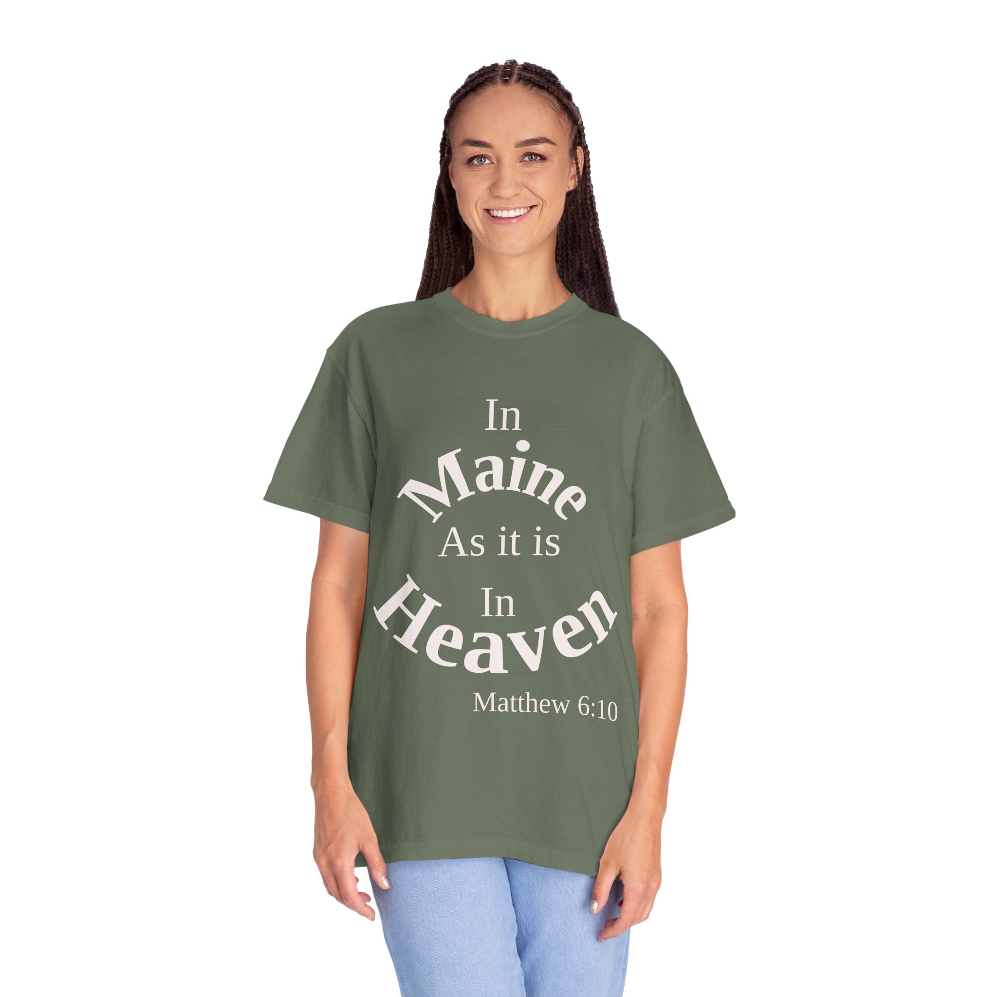 Maine Unisex T-Shirt, Matthew 6:10 Faith Apparel, Everyday Inspiration Tee, Home State Love Christian Clothing