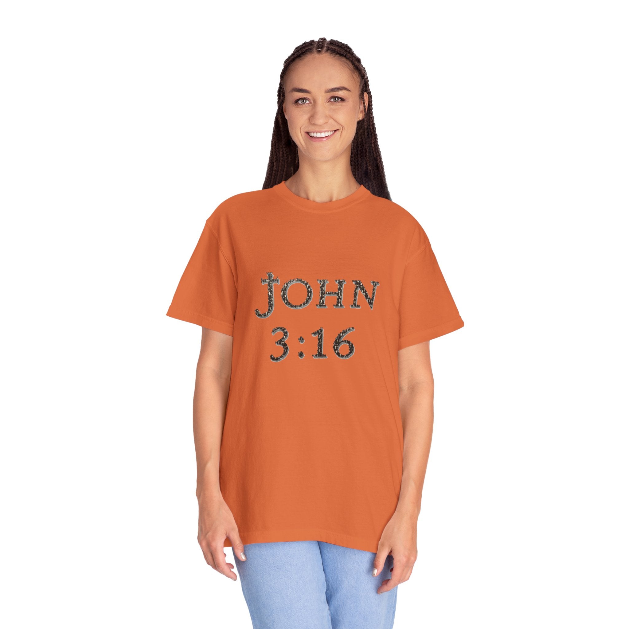 John 3:16 Scripture Cross T-shirt (Ver. 1) | Christian Bible Verse Tee