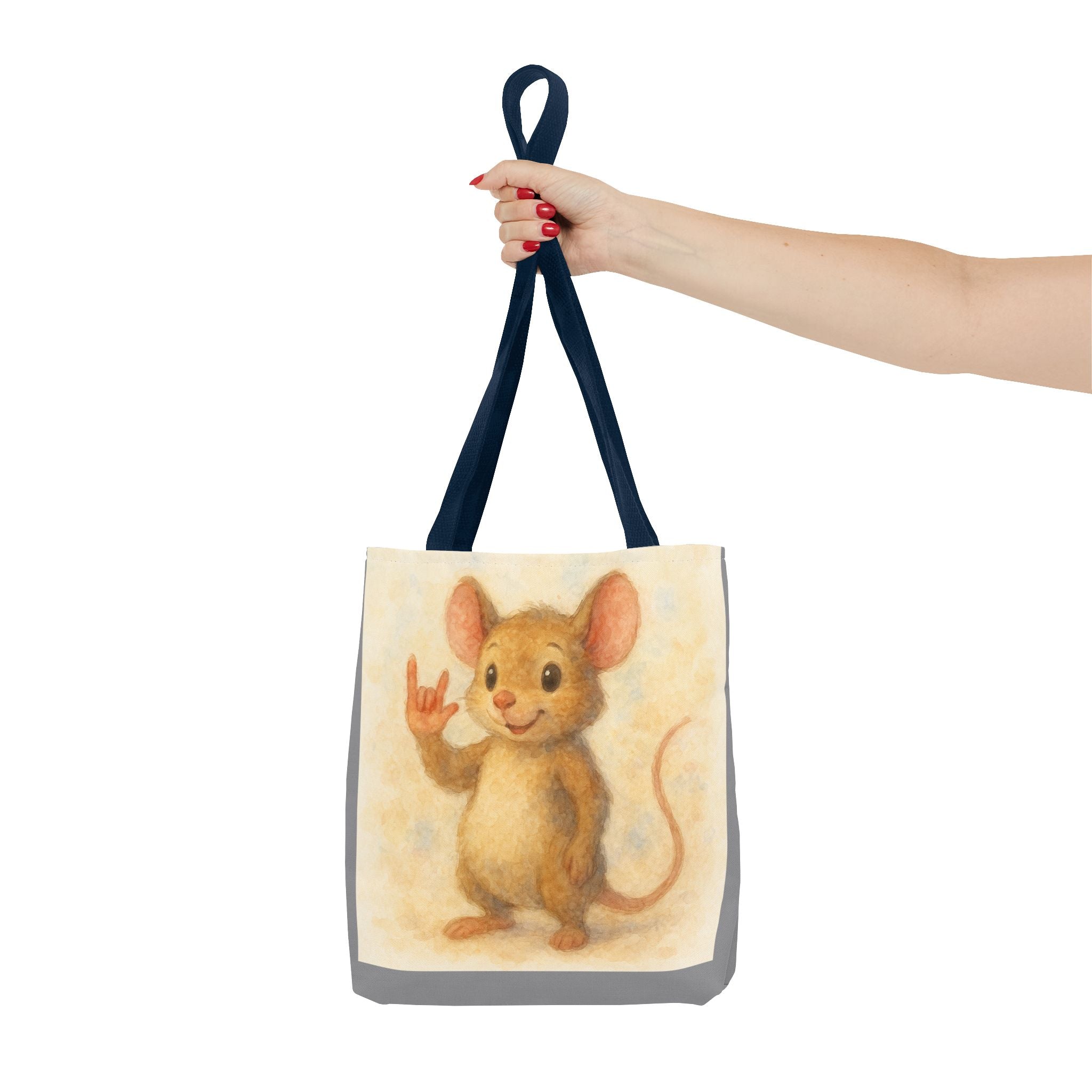 Tote Bag - Mouse 3 I Love You, Cute Animal Print, Carry-All Shoulder Bag, Reusable Shopping Tote, Gift for Animal Lovers