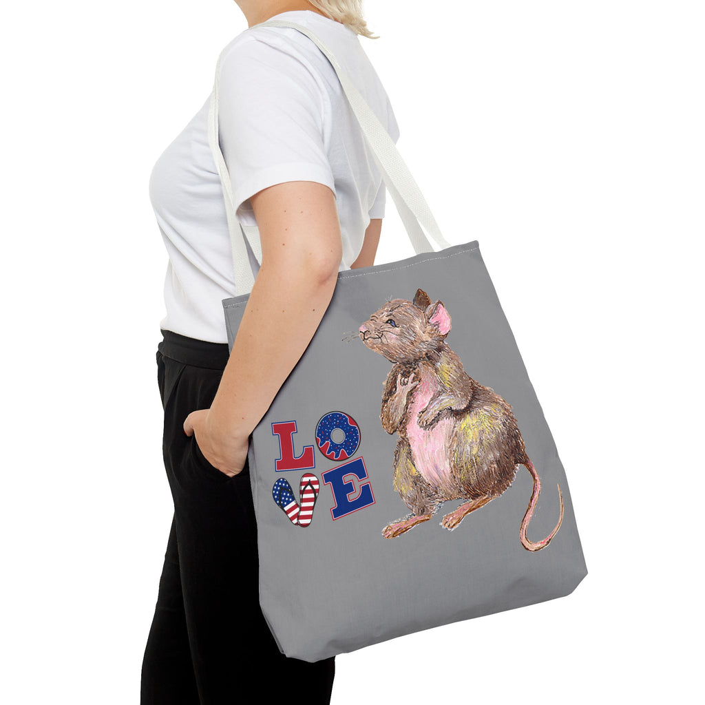 I Love You Mouse Patriotic LOVE Tote Bag | Mouse 1 | All-Over Print