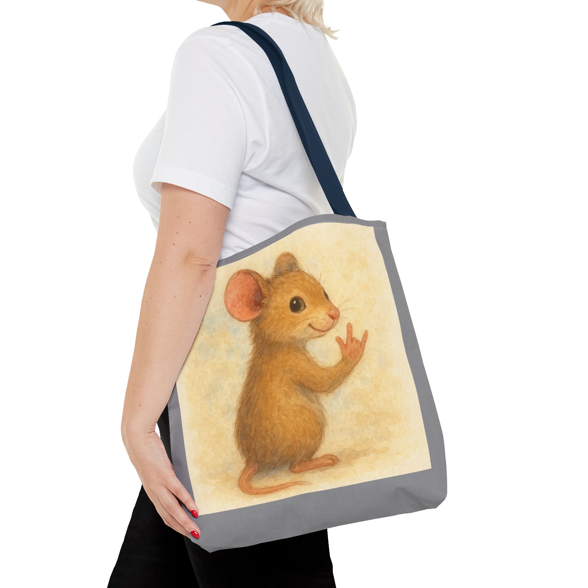 Tote Bag - Mouse 2 I Love You, Cute Animal Print, Carry-All Shoulder Bag, Reusable Shopping Tote, Gift for Animal Lovers