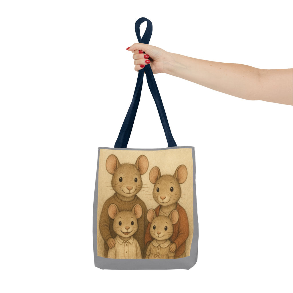 Tote Bag - Mouse Family, Cute Animal Print, Carry-All Shoulder Bag, Reusable Shopping Tote, Gift for Animal Lovers