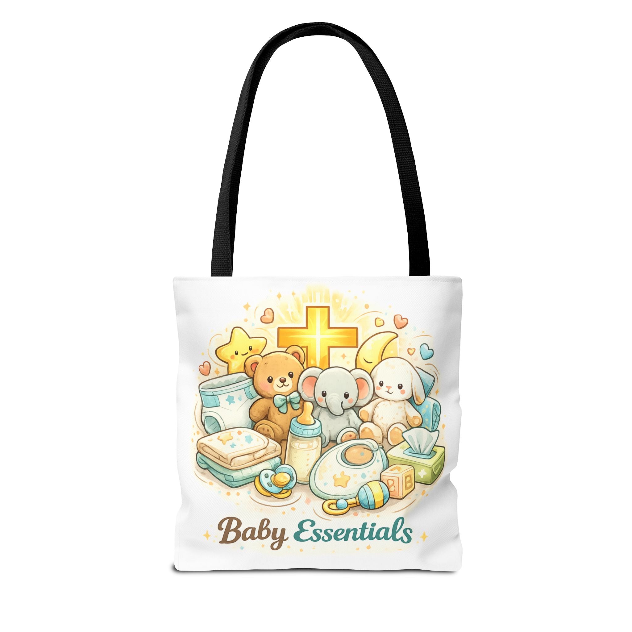 Baby Essentials White Tote Bag | All-Over Print Tote