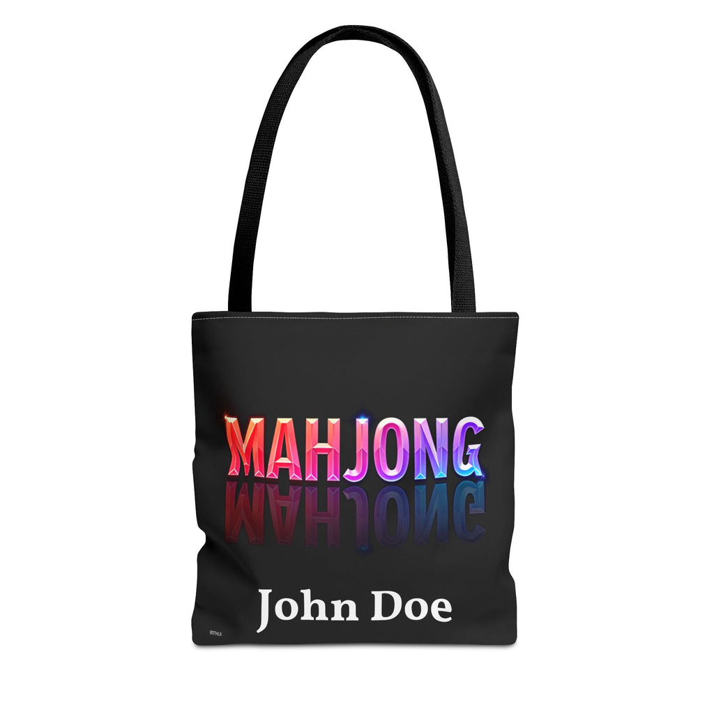 Personalize Black Mahjong Tiles Tote Bag | All-Over Print Tote