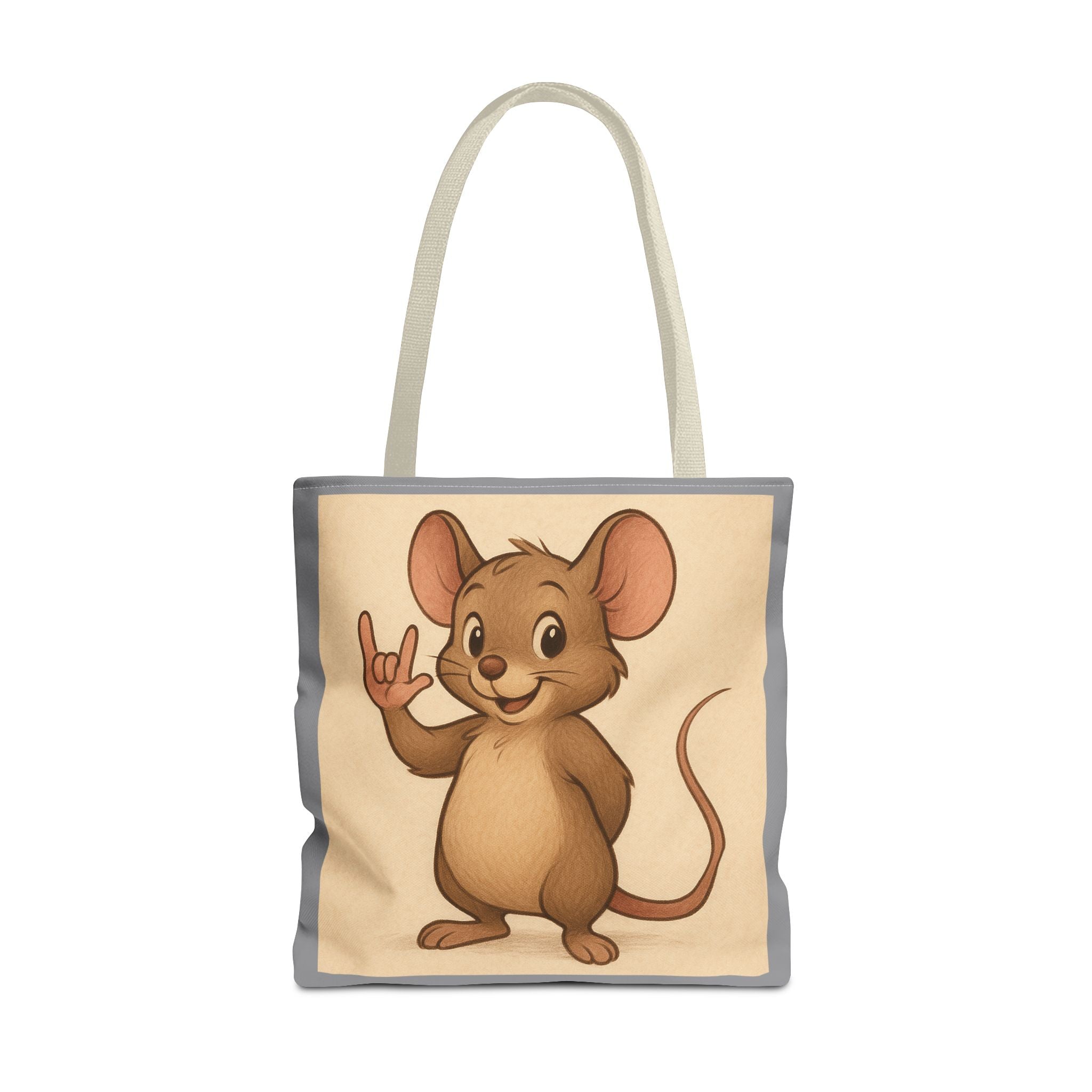 Tote Bag - Mouse I Love You, Cute Animal Print, Carry-All Shoulder Bag, Reusable Shopping Tote, Gift for Animal Lovers, Eco-Friendly Grocery