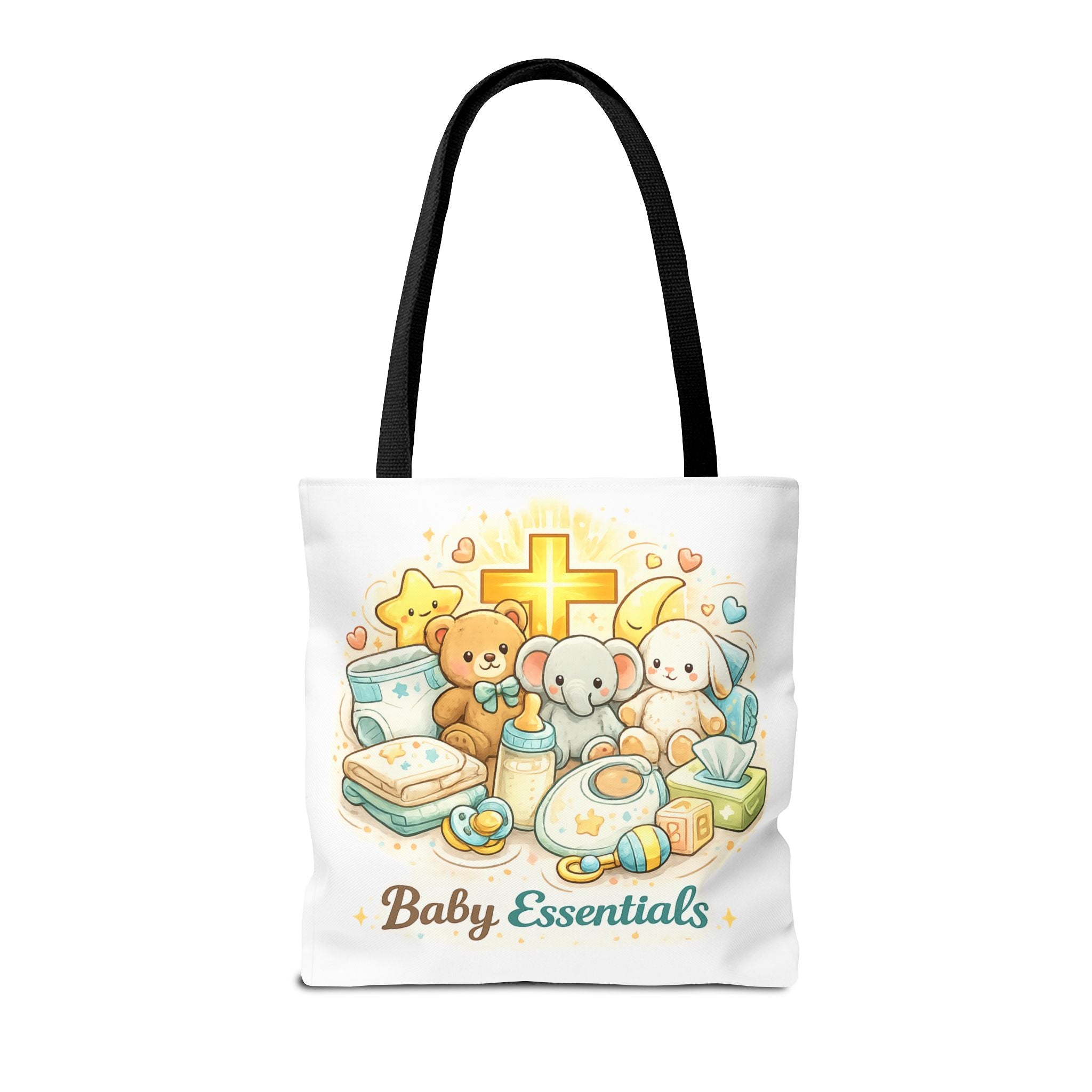 Baby Essentials White Tote Bag | All-Over Print Tote