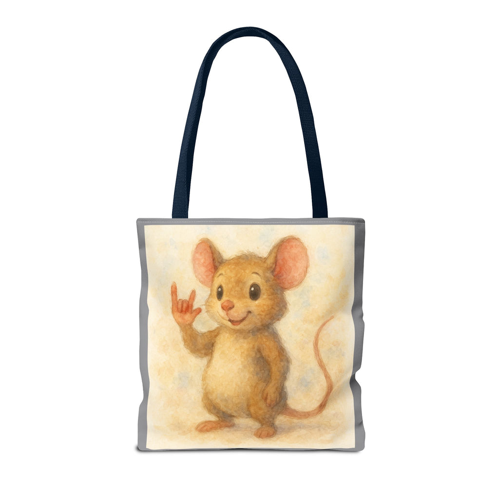 Tote Bag - Mouse 3 I Love You, Cute Animal Print, Carry-All Shoulder Bag, Reusable Shopping Tote, Gift for Animal Lovers