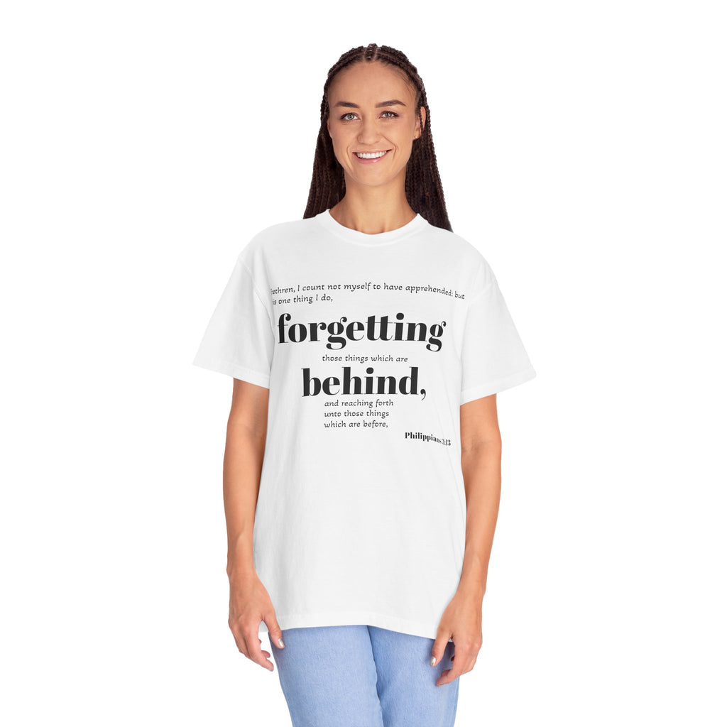Forgetting Behind Scripture T-shirt Philippians 3:13 | Christian Bible Verse Tee