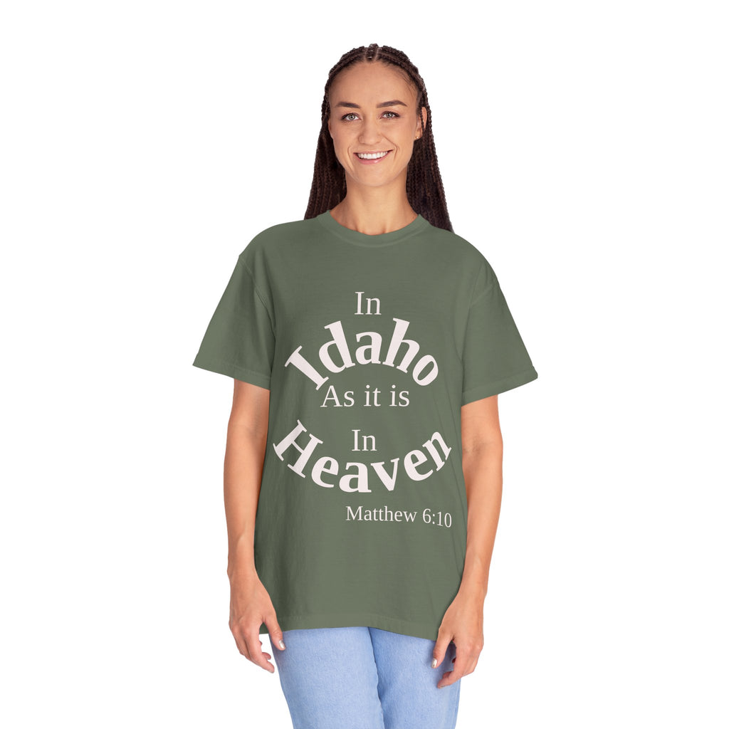 Idaho Unisex T-Shirt, Matthew 6:10 Faith Apparel, Everyday Inspiration Tee, Home State Love Christian Clothing