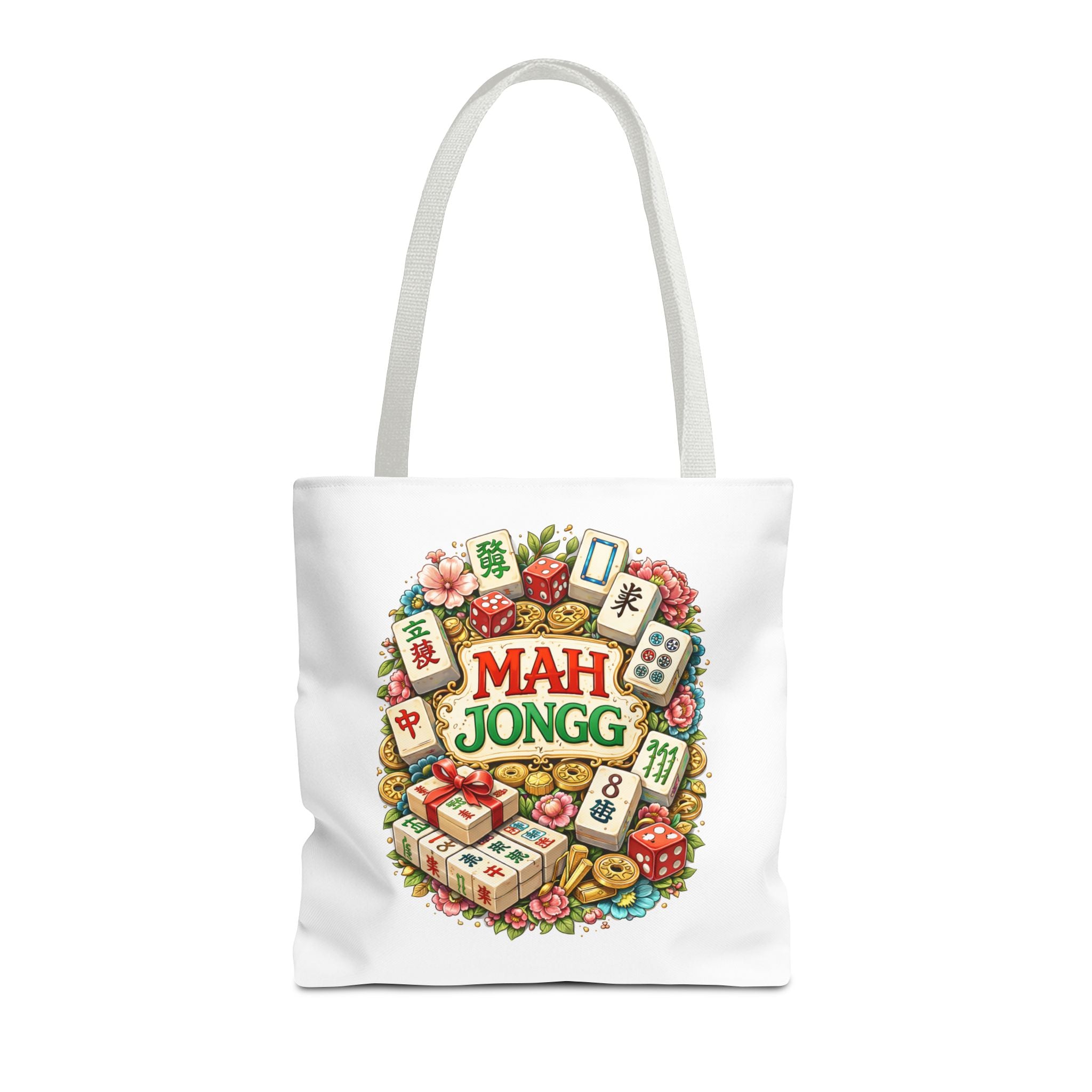 White American Mahjongg Tiles Tote Bag | All-Over Print Tote