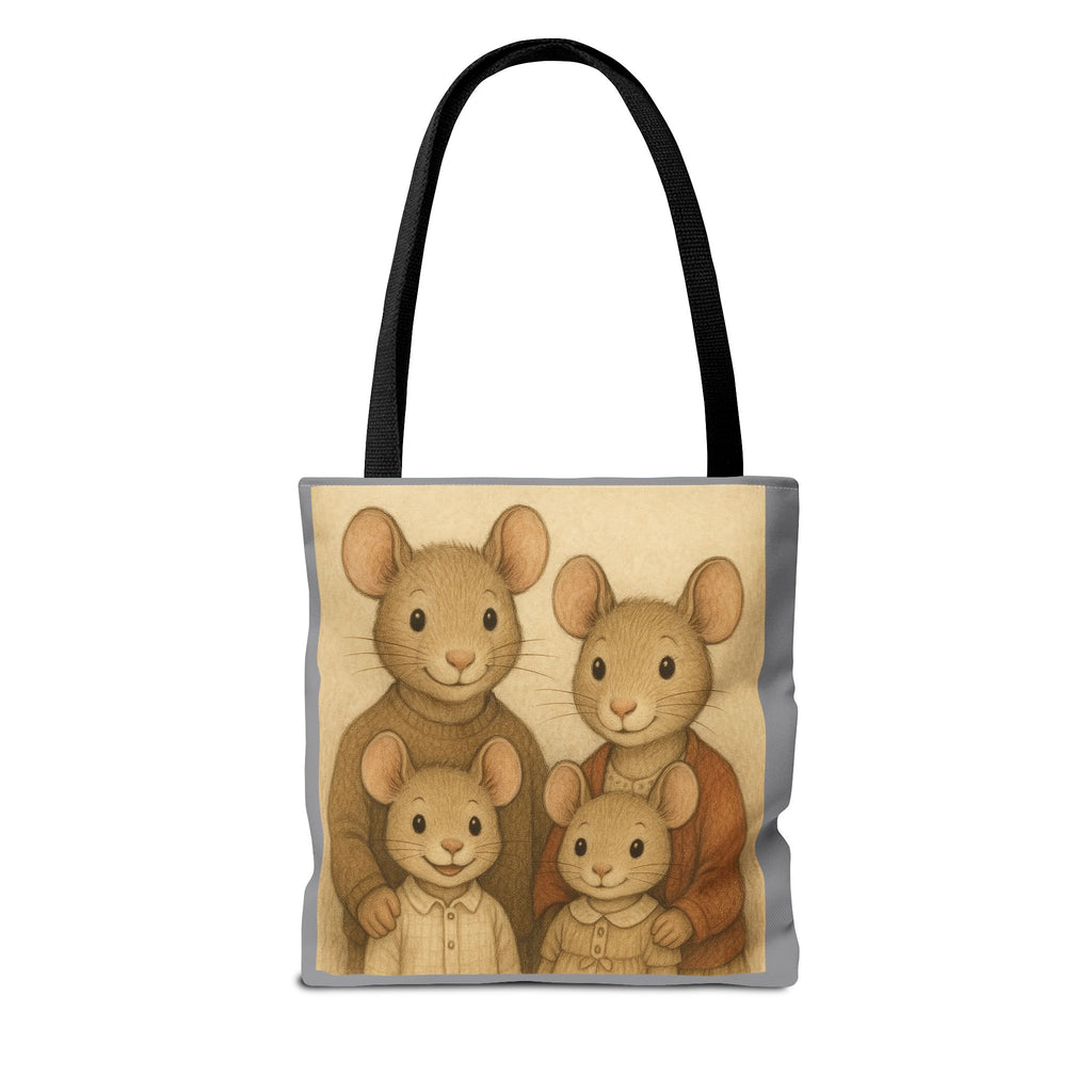 Tote Bag - Mouse Family, Cute Animal Print, Carry-All Shoulder Bag, Reusable Shopping Tote, Gift for Animal Lovers