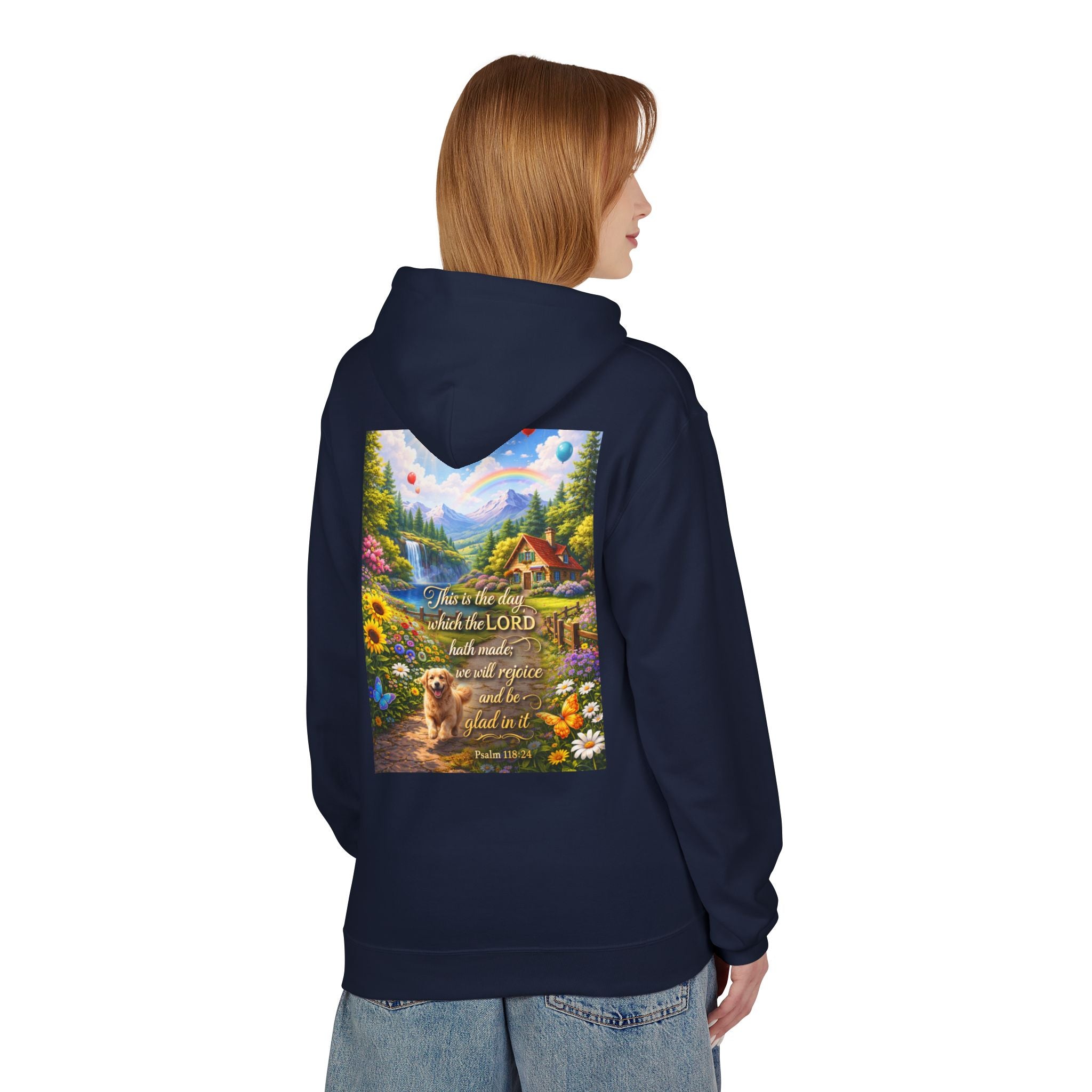This Is the Day Which the Lord Hath Made Hoodie | Christian Scripture Faith Design