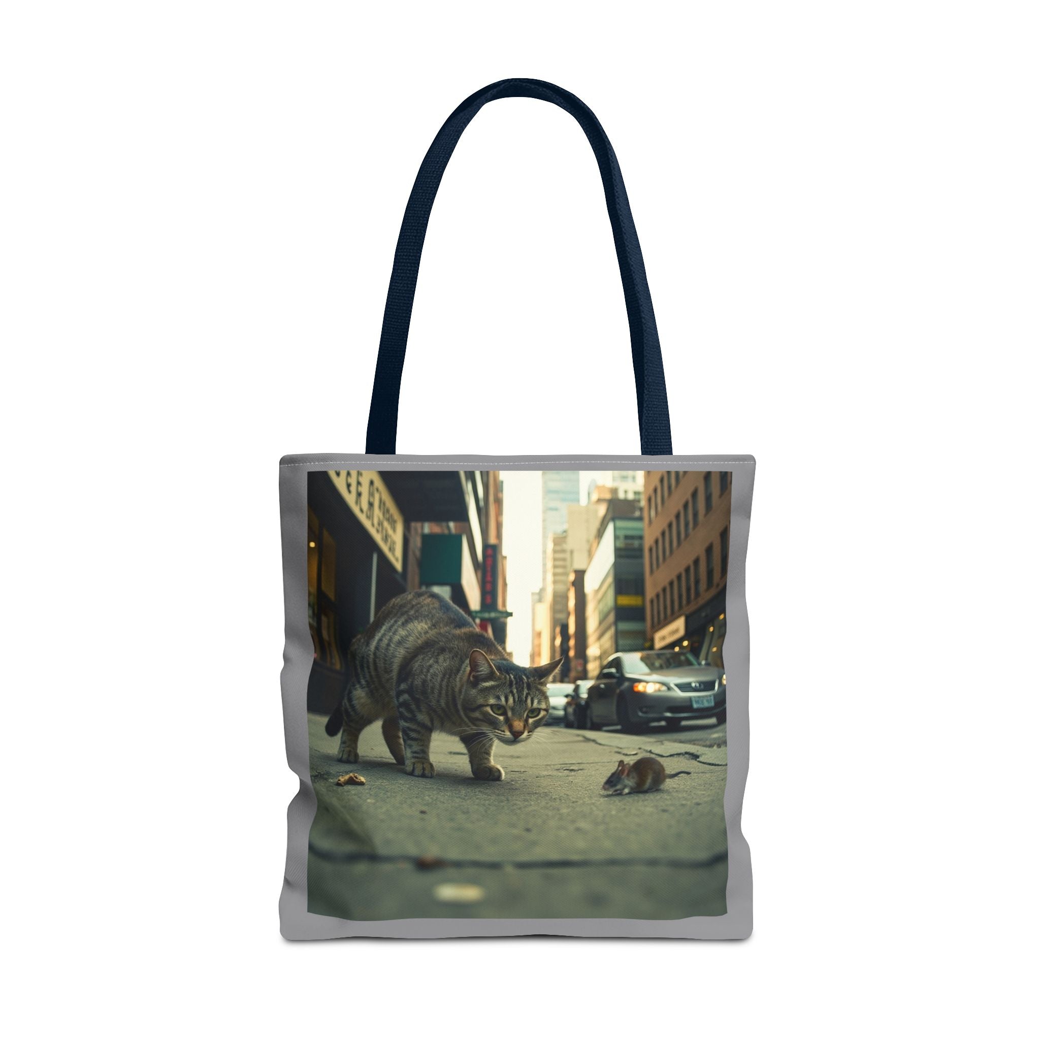 Cat and Mouse Tote Bag, Kitty Tote, Animal Print Bag, Cute Carryall, Canvas Shoulder Bag, Cat Lover Gift