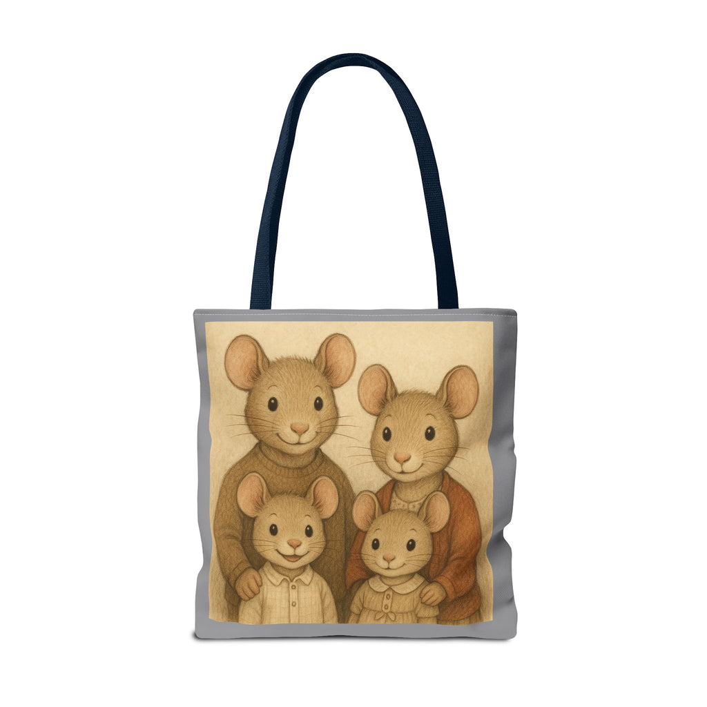 Tote Bag - Mouse Family, Cute Animal Print, Carry-All Shoulder Bag, Reusable Shopping Tote, Gift for Animal Lovers