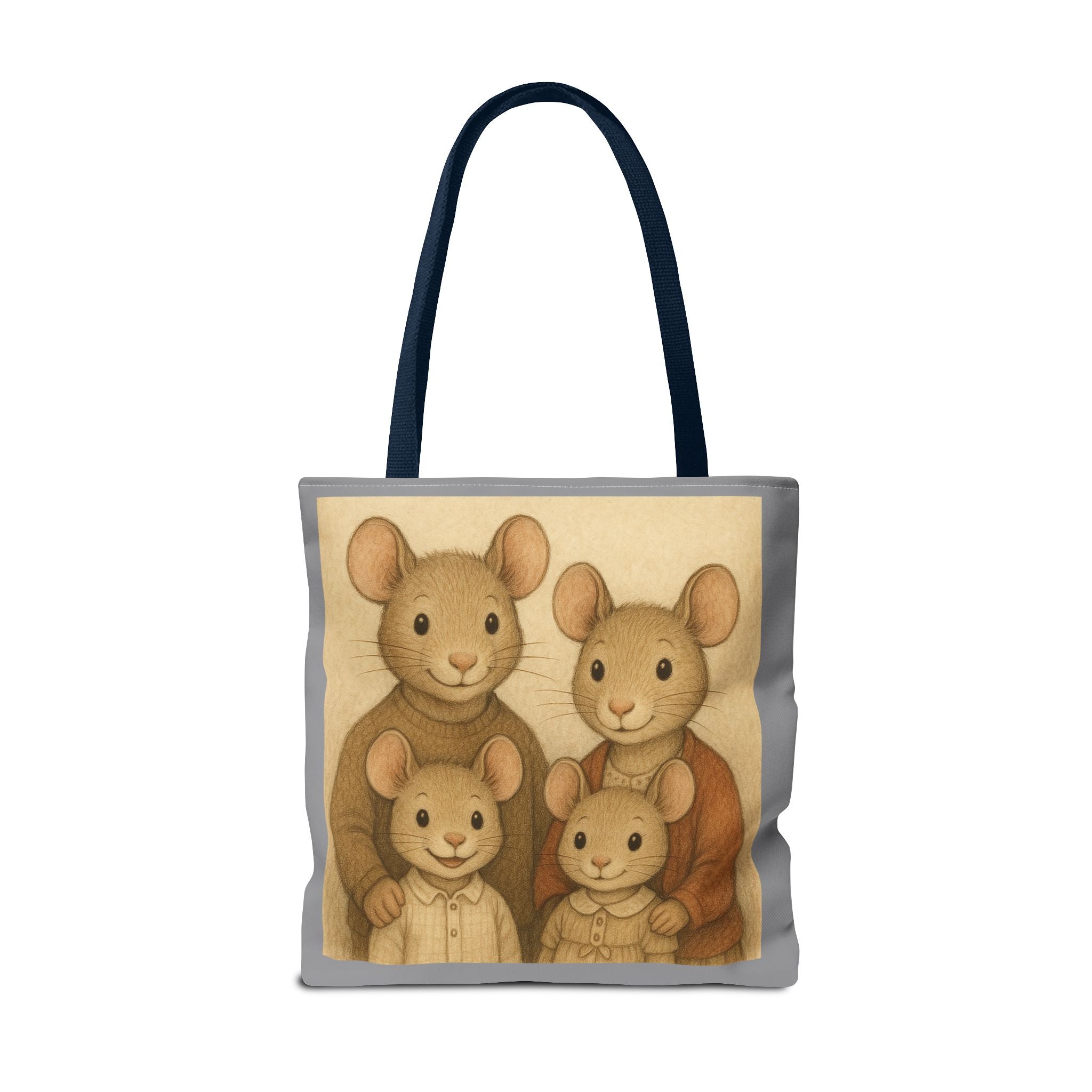 Tote Bag - Mouse Family, Cute Animal Print, Carry-All Shoulder Bag, Reusable Shopping Tote, Gift for Animal Lovers
